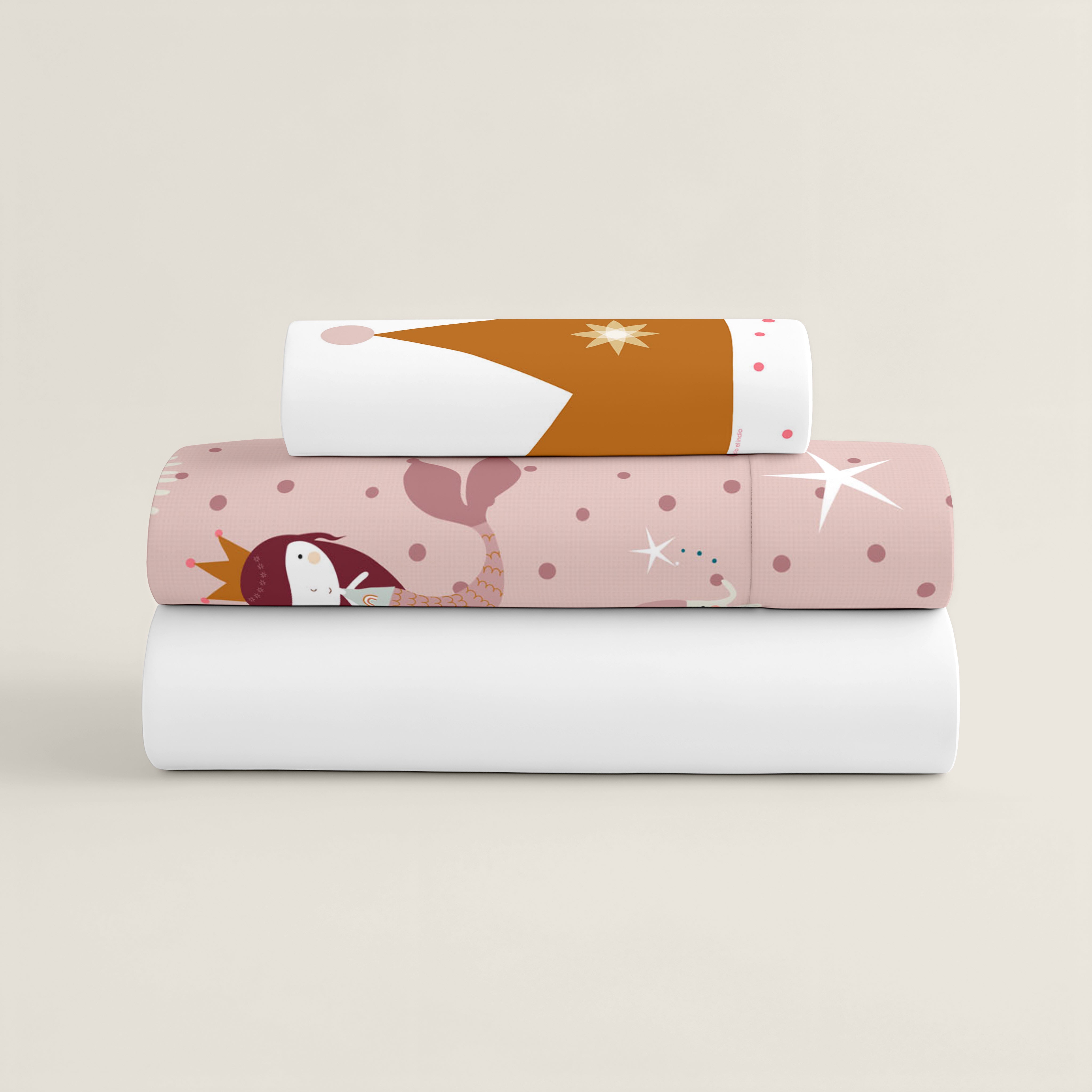 JUEGO DE SÁBANAS CUNA BEBÉ SEAHORSE B 100% ALGODÓN