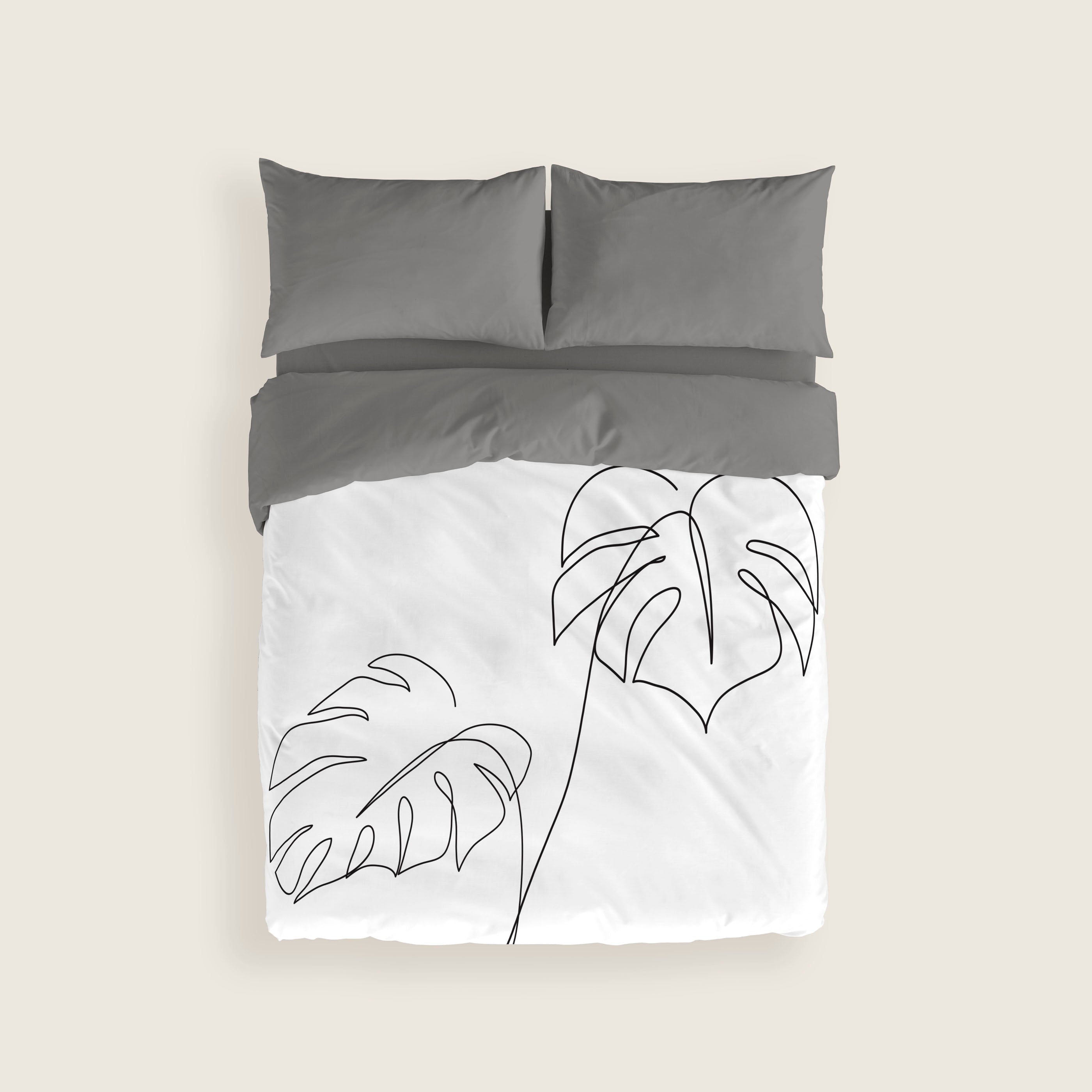 FUNDA NÓRDICA ESTAMPADA BLANCA 100% ALGODÓN