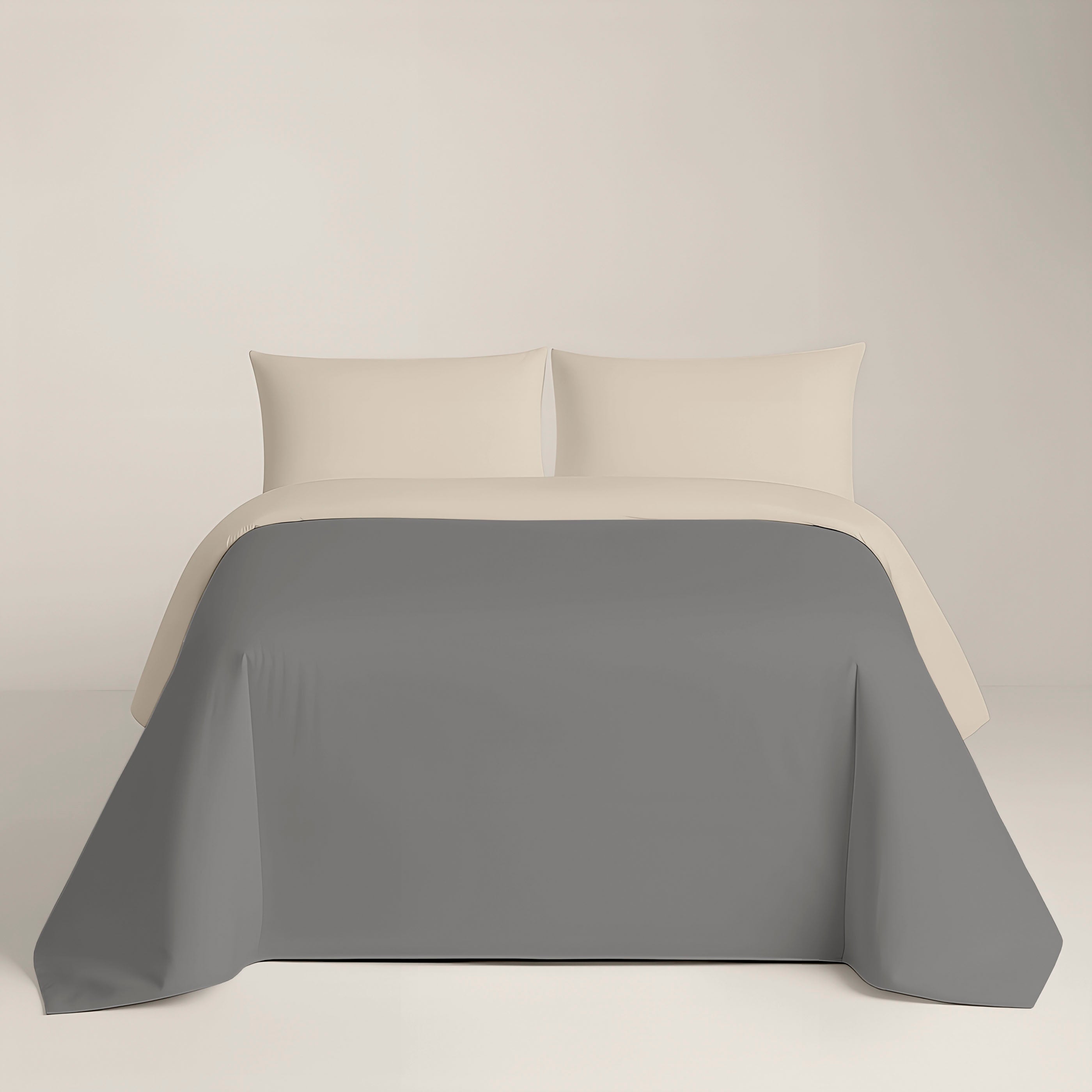 FUNDA NÓRDICA BICOLOR REVERSIBLE FTR 6 BEIG / GRIS 7 100% ALGODÓN