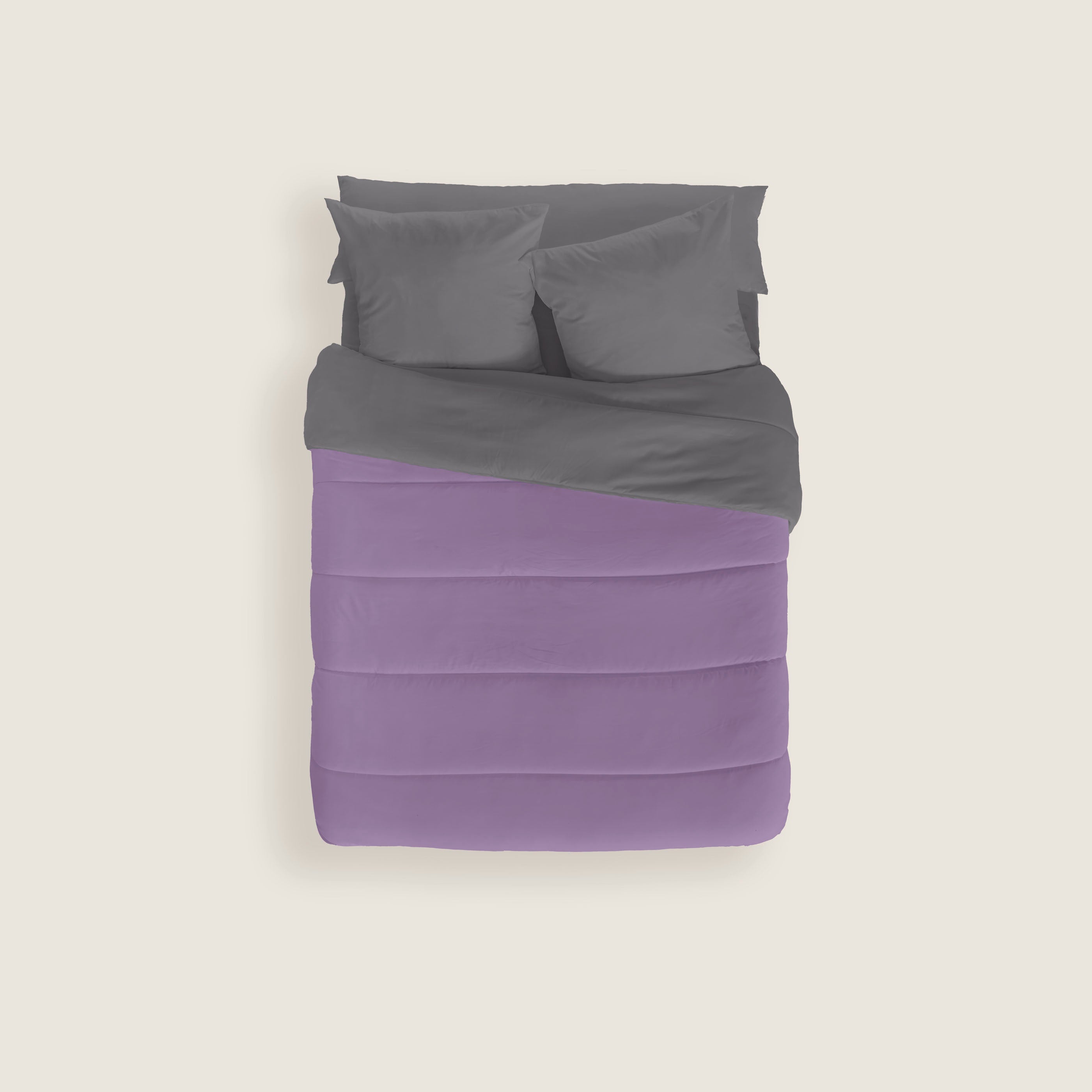 EDREDÓN NÓRDICO BICOLOR VIOLETA/GRIS