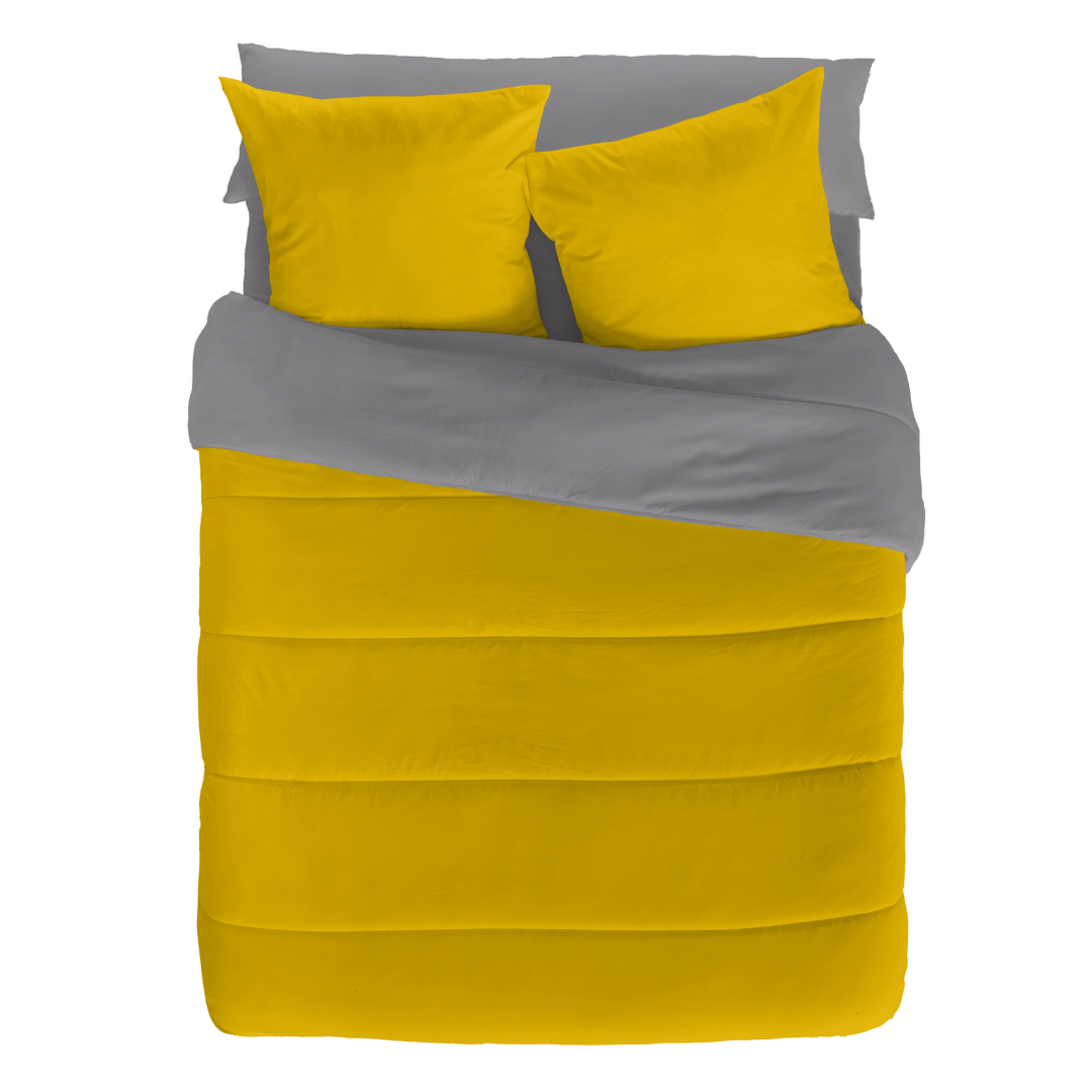 EDREDÓN NÓRDICO BICOLOR MOSTAZA P.14/GRIS L.807