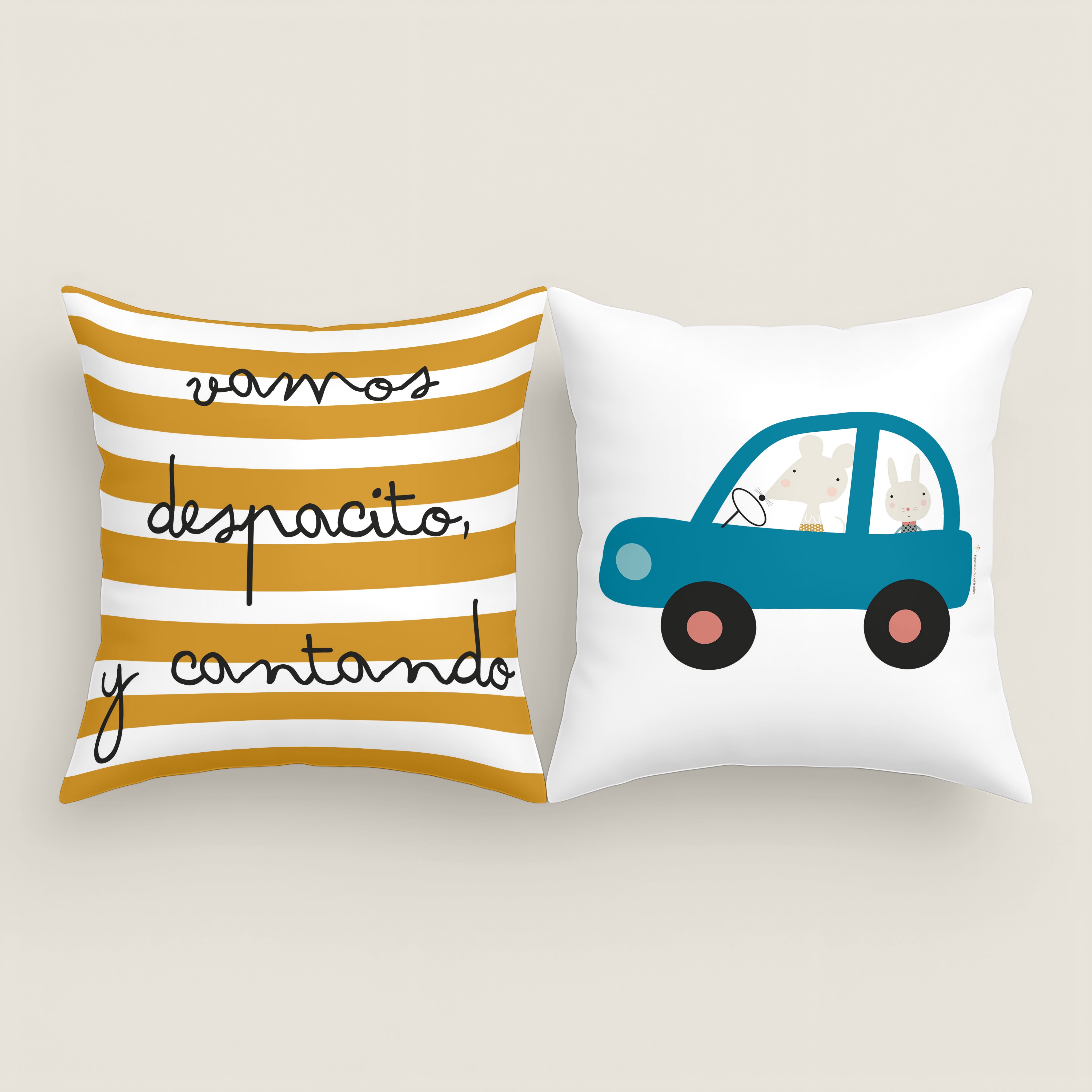 FODERA PER CUSCINO PER BAMBINI STAMPA AUTOMOBILI 100% COTONE