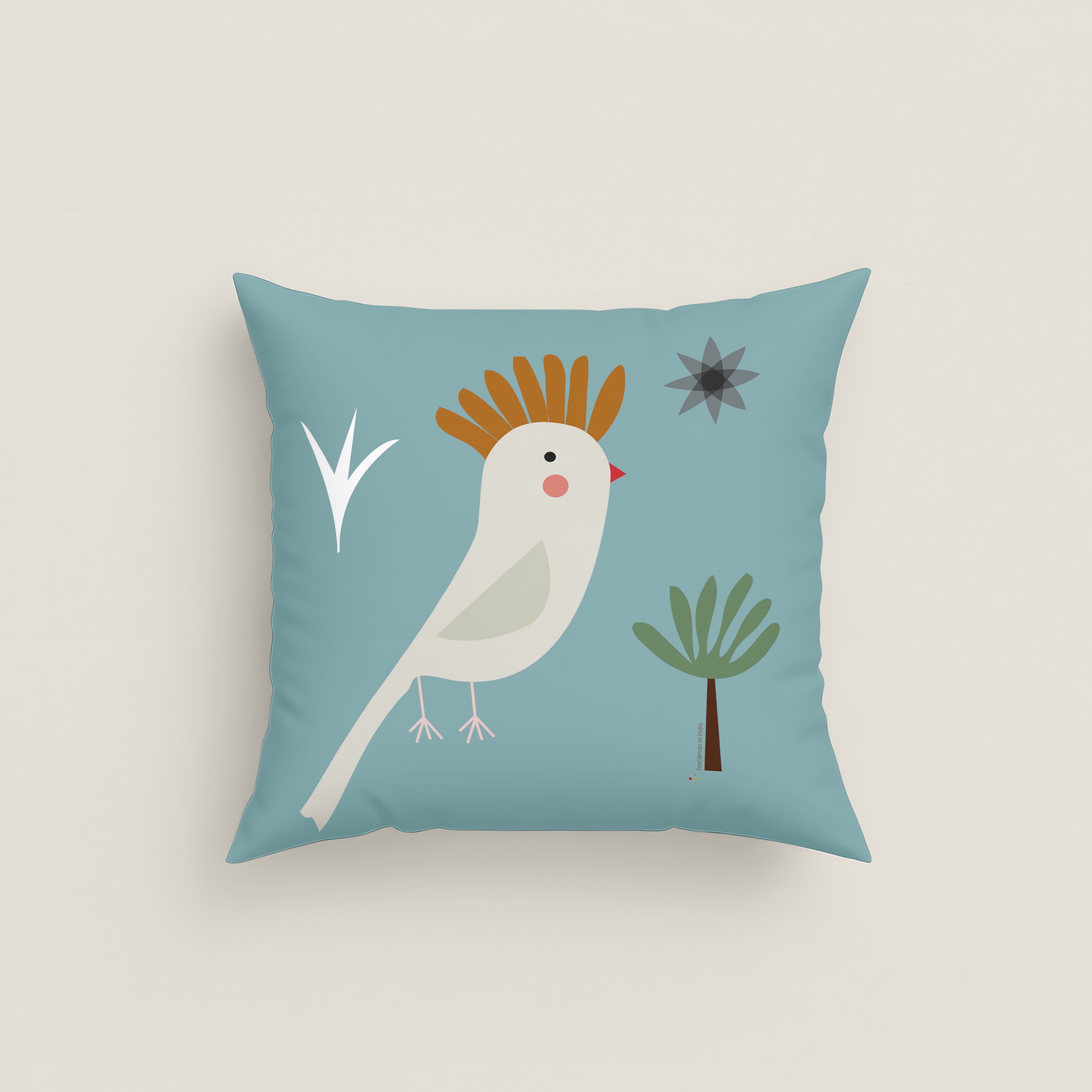 FUNDA DE COJÍN INFANTIL ESTAMPADO JUNGLA NIÑO 100% ALGODÓN