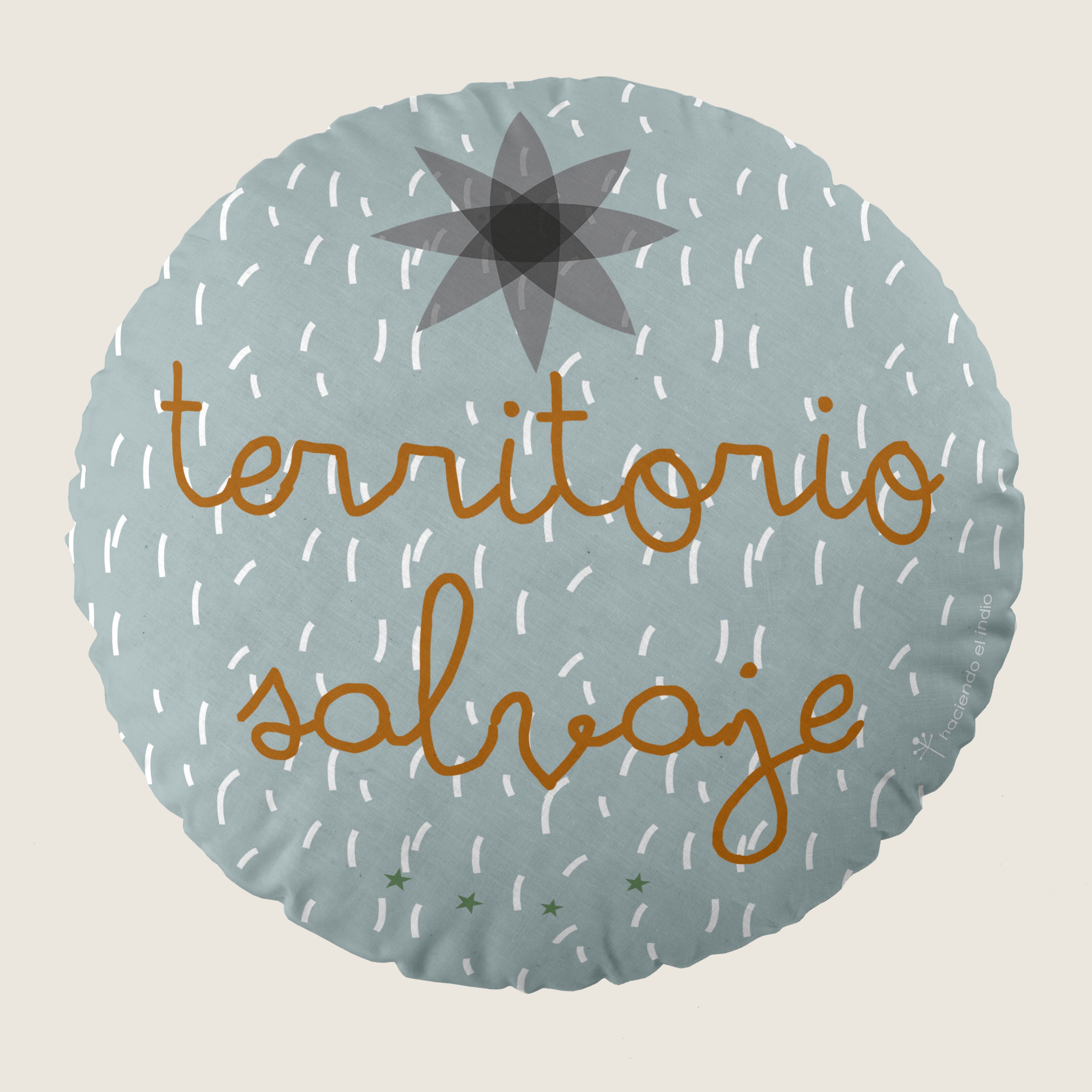 COJÍN REDONDO INFANTIL ESTAMPADO JUNGLA NIÑO