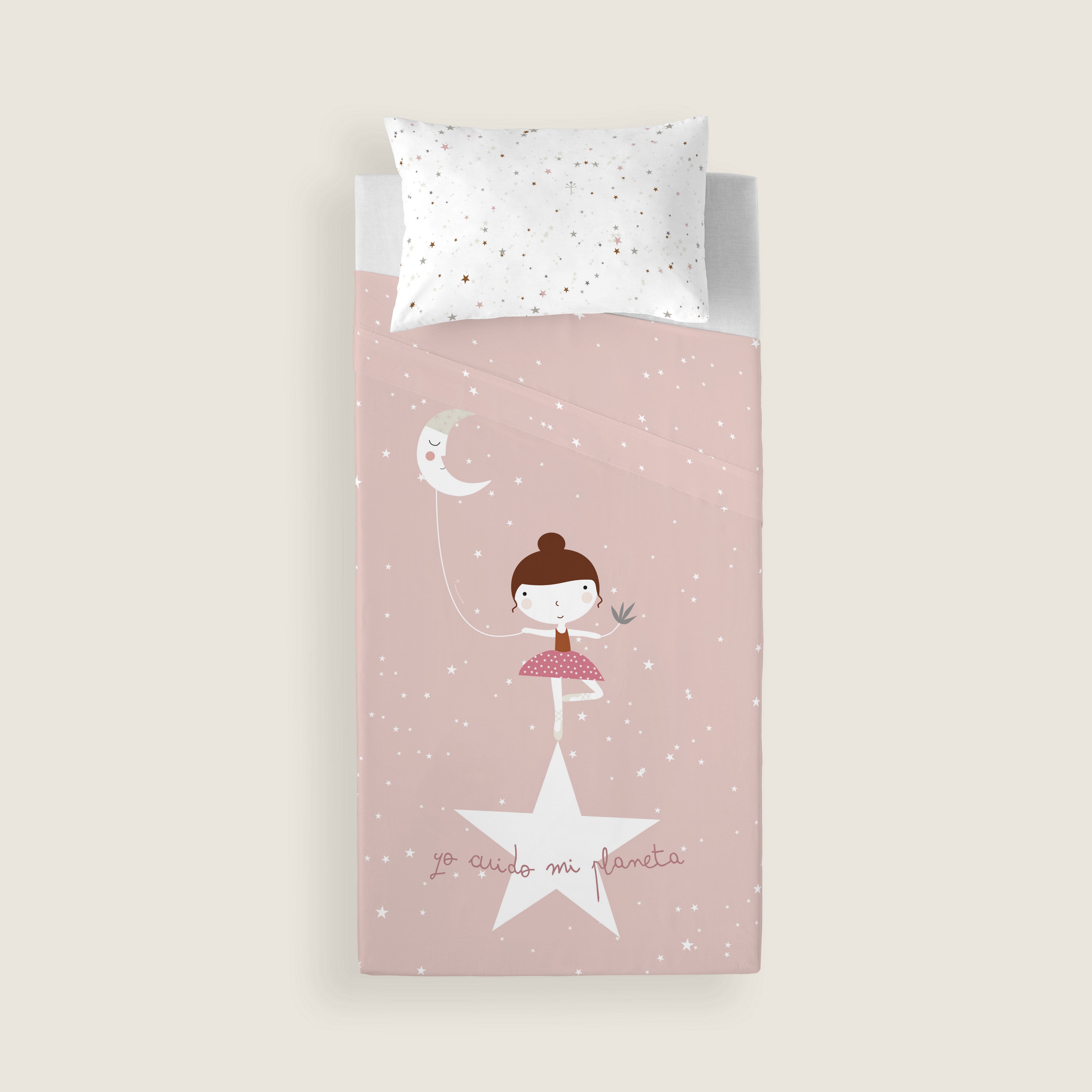 COMPLETO LENZUOLA STAMPATE BAMBINA BALLERINA 100% COTONE