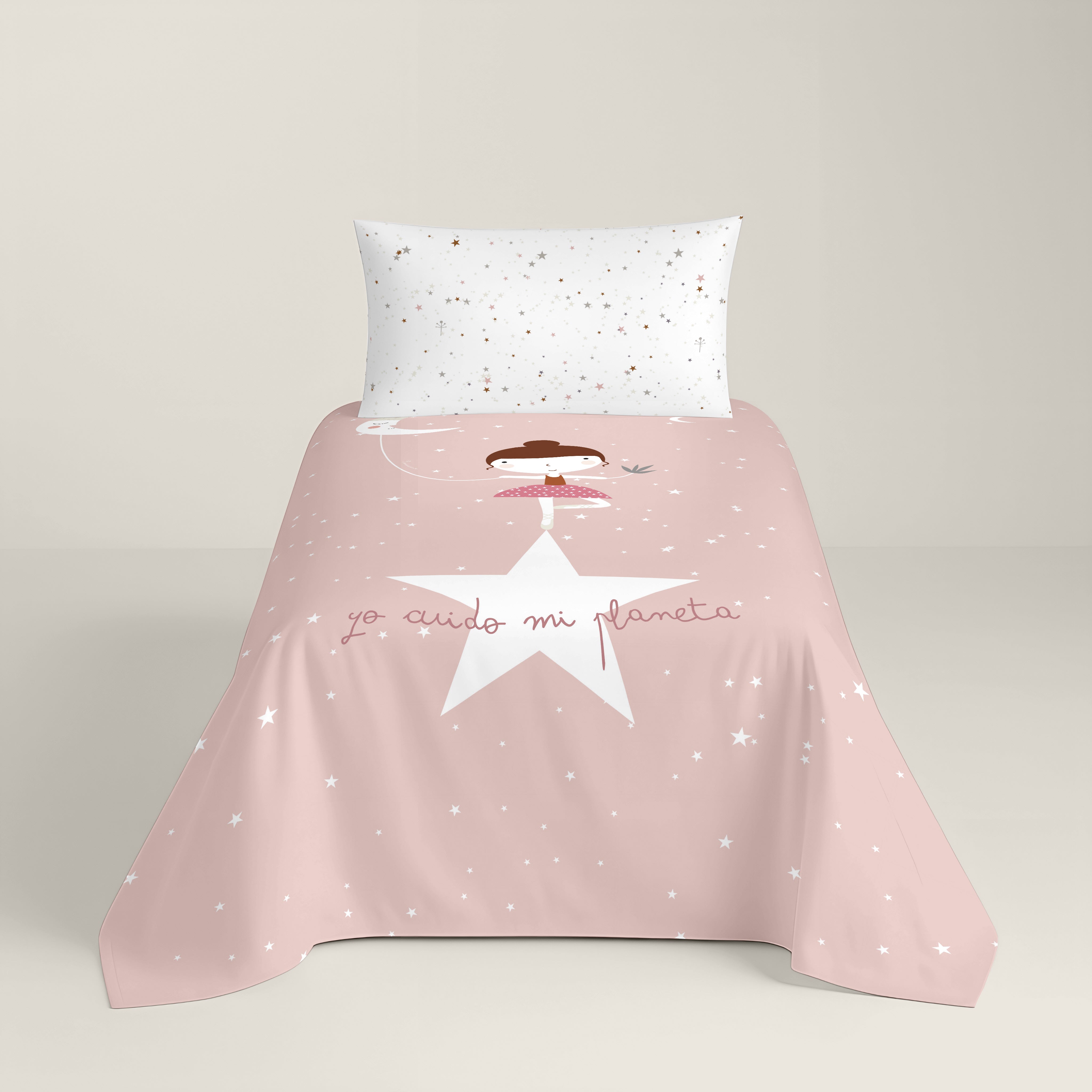 COPRIPIUMINO REVERSIBILE STAMPATO PER BAMBINI BALLERINA 100% COTONE