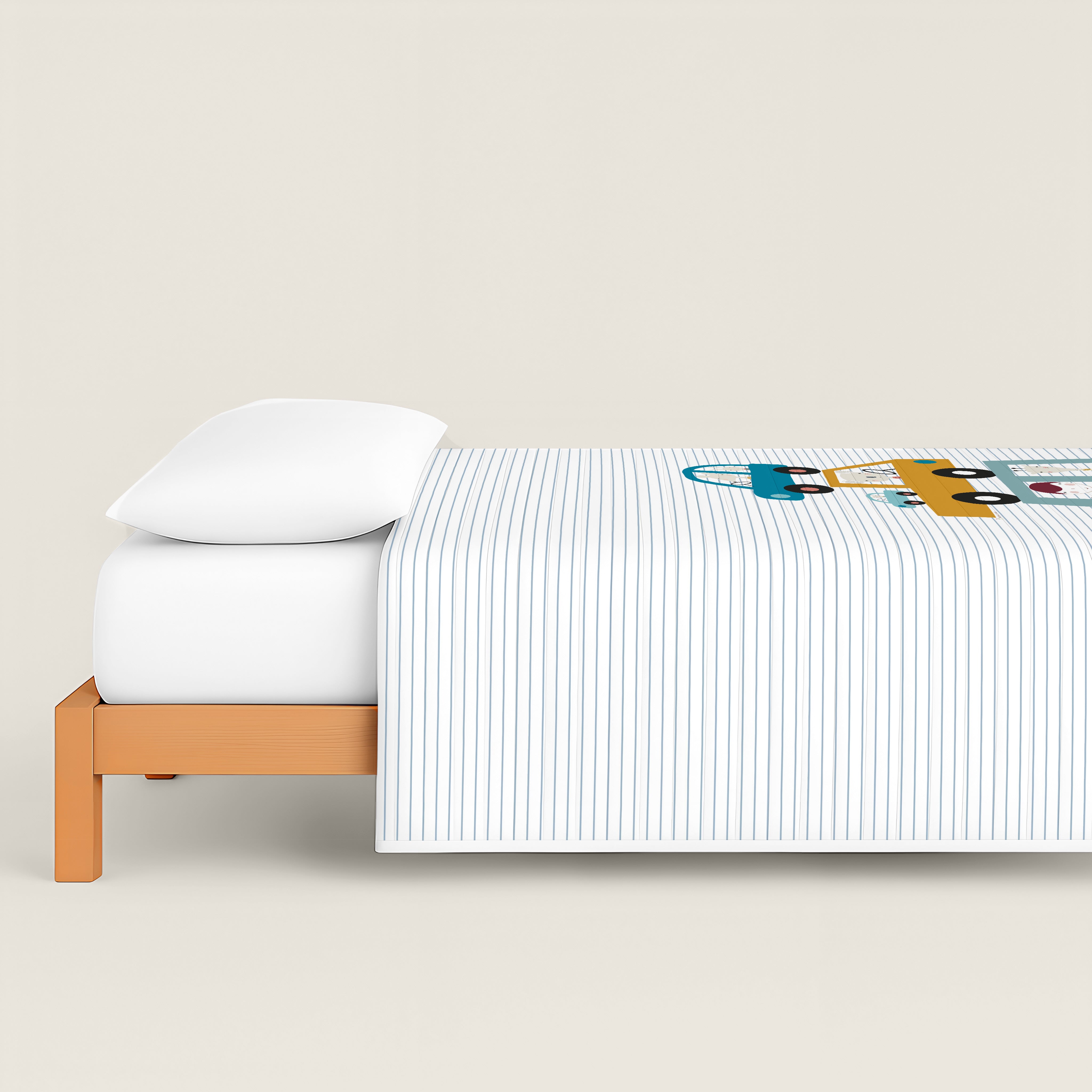 COLCHA BOUTI REVERSIBLE ESTAMPADA INFANTIL COCHES 100% ALGODÓN