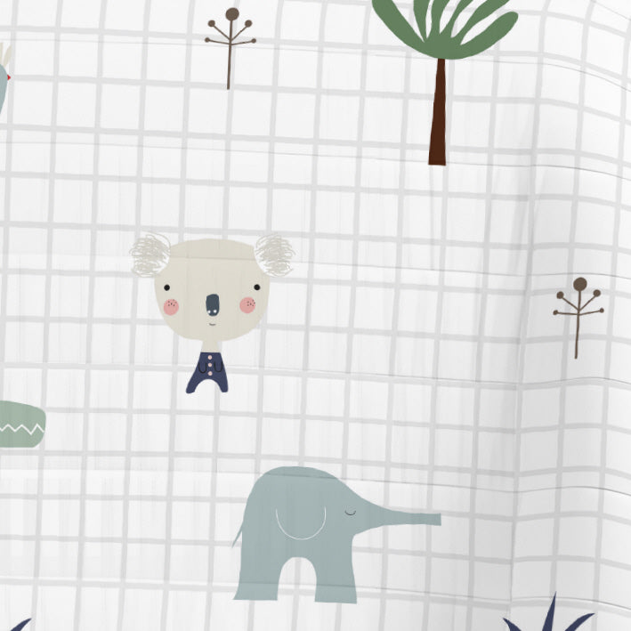 COLCHA BOUTI REVERSIBLE ESTAMPADA INFANTIL JUNGLA NIÑO 100% ALGODÓN