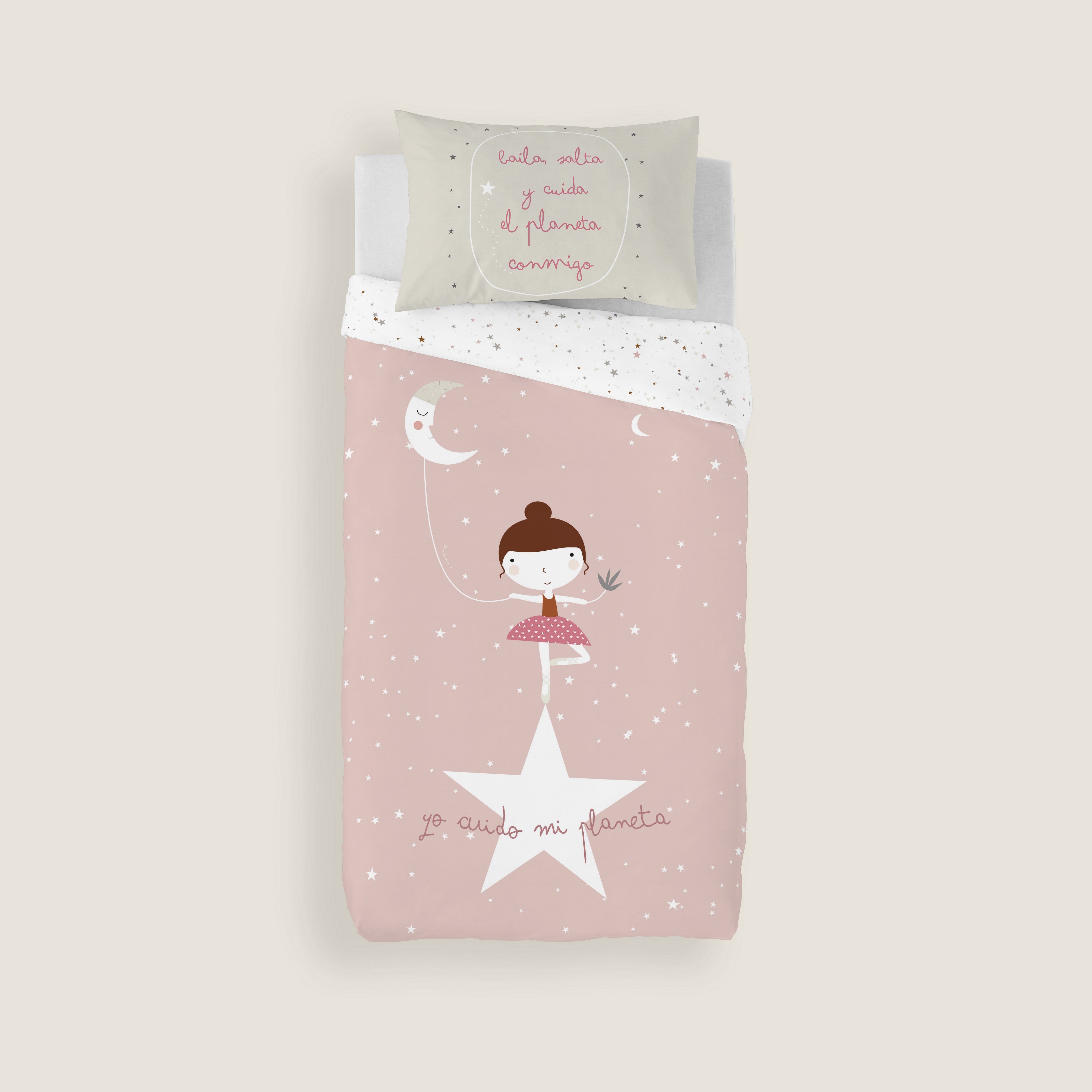 COPRIPIUMINO REVERSIBILE CULLA NEONATA BALLERINA 100% COTONE