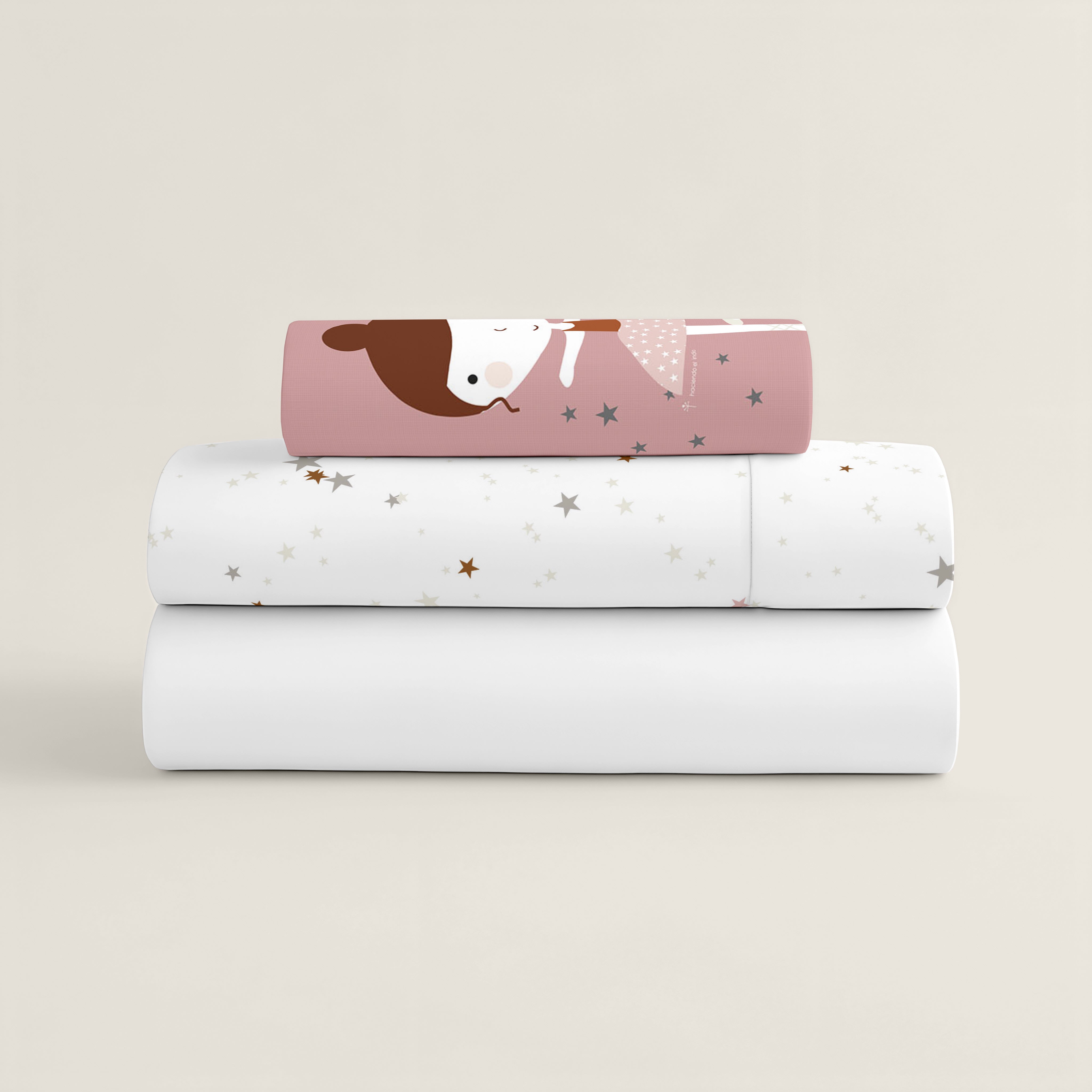 JUEGO DE SÁBANAS CUNA BEBÉ BAILARINA B 100% ALGODÓN