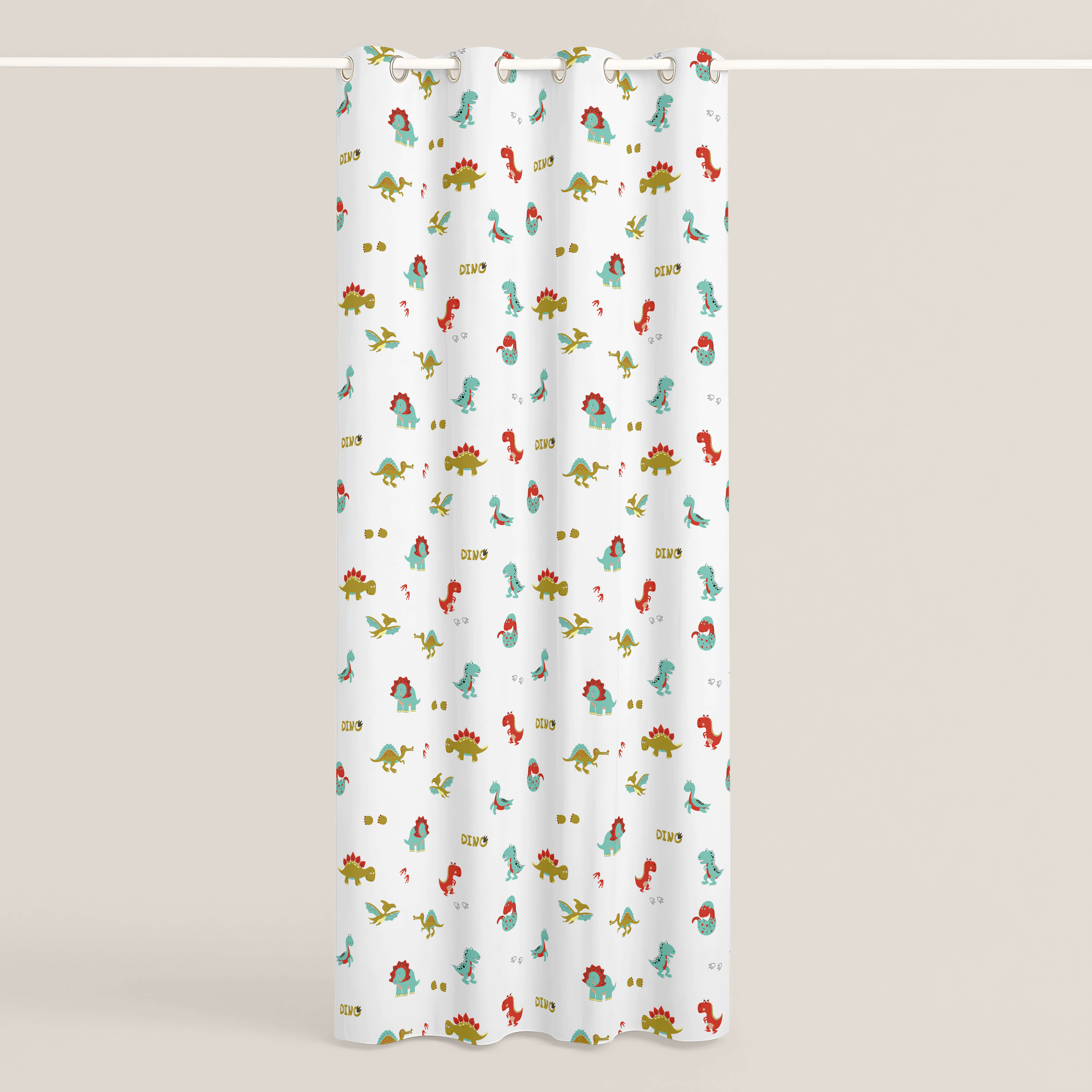 CORTINA INFANTIL DINO 100% ALGODÓN