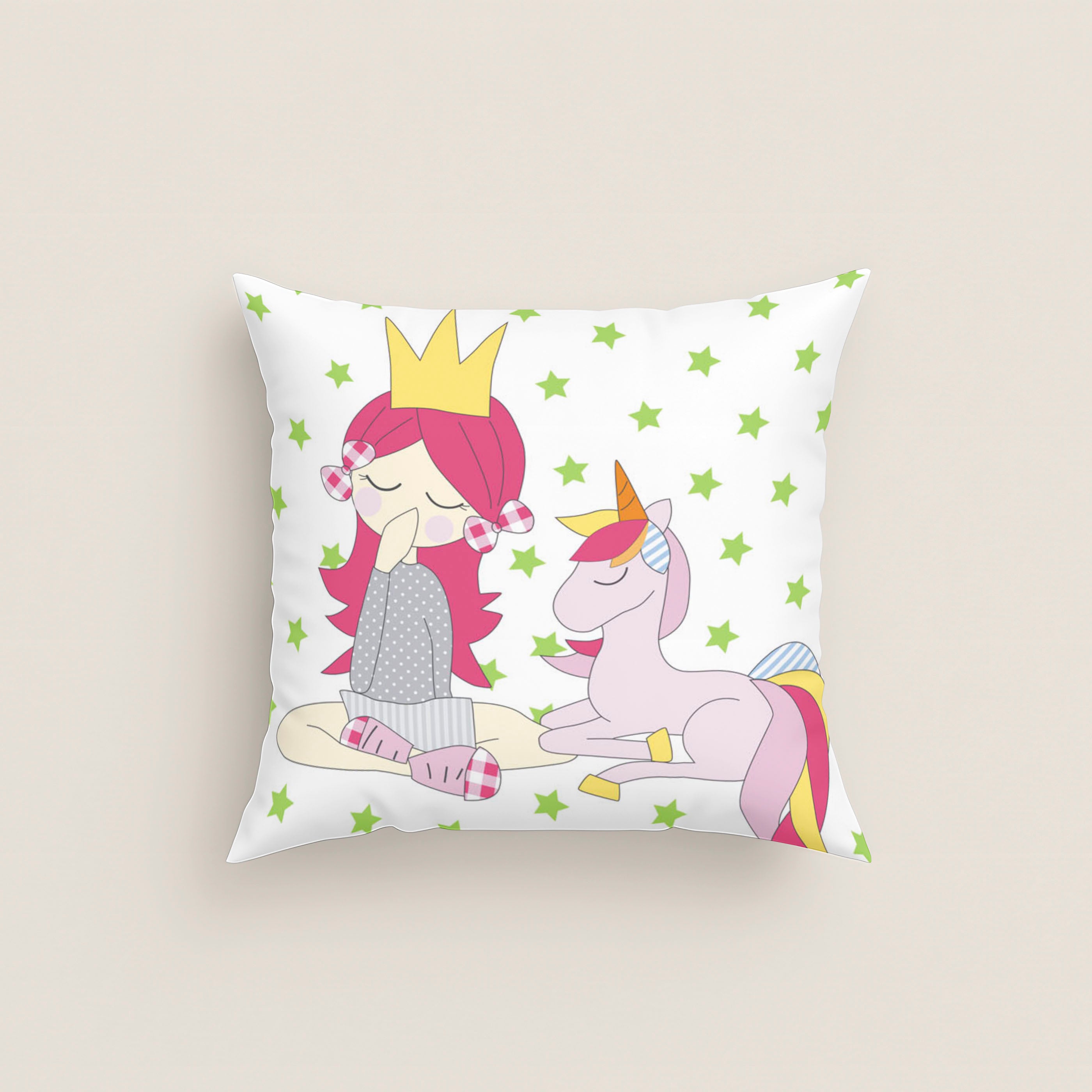 FUNDA DE COJÍN INFANTIL ESTAMPADO LOVELY 100% ALGODÓN