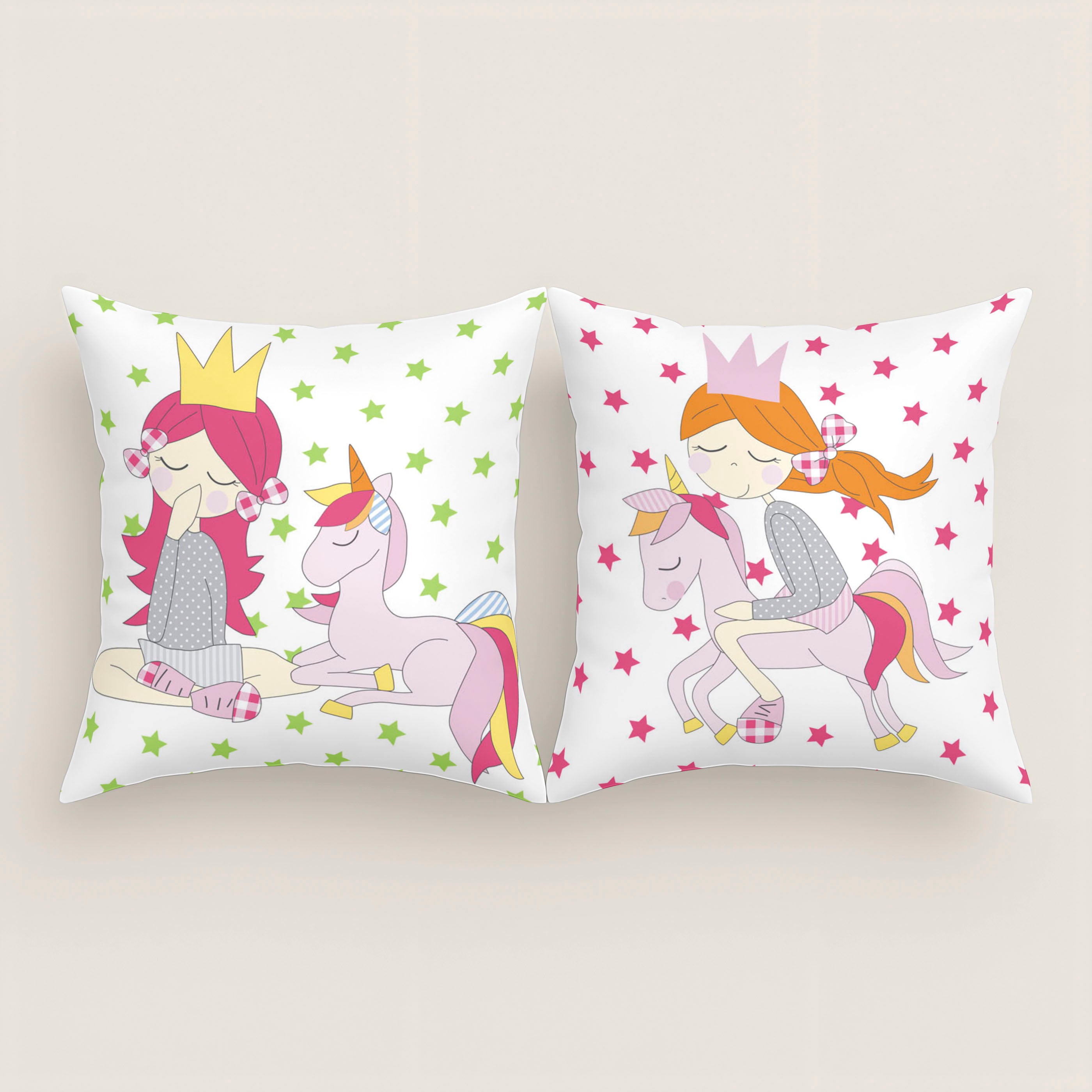 FUNDA DE COJÍN INFANTIL ESTAMPADO LOVELY 100% ALGODÓN