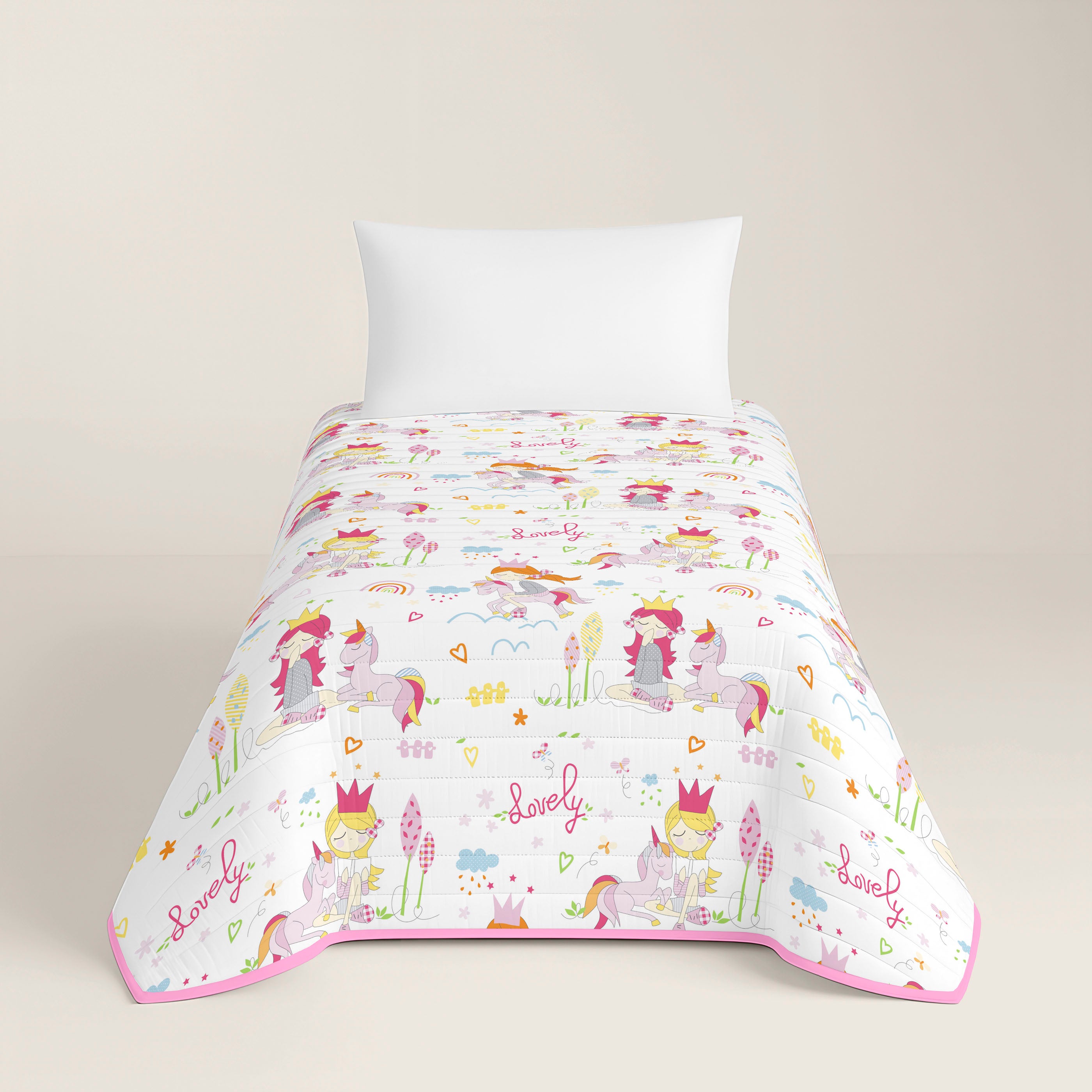 COLCHA BOUTI ESTAMPADA INFANTIL LOVELY 100% ALGODÓN