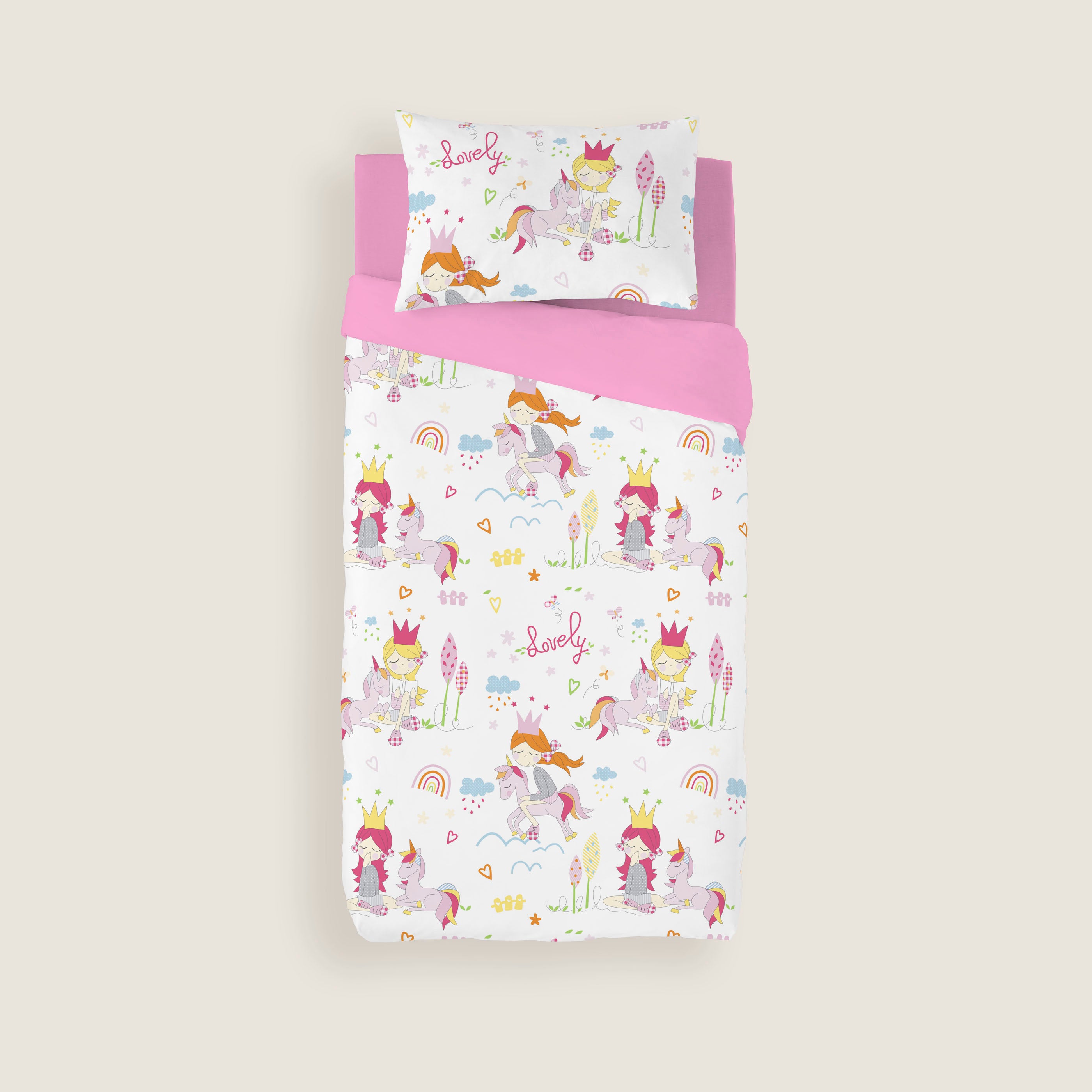 FUNDA NÓRDICA ESTAMPADA INFANTIL LOVELY 100% ALGODÓN