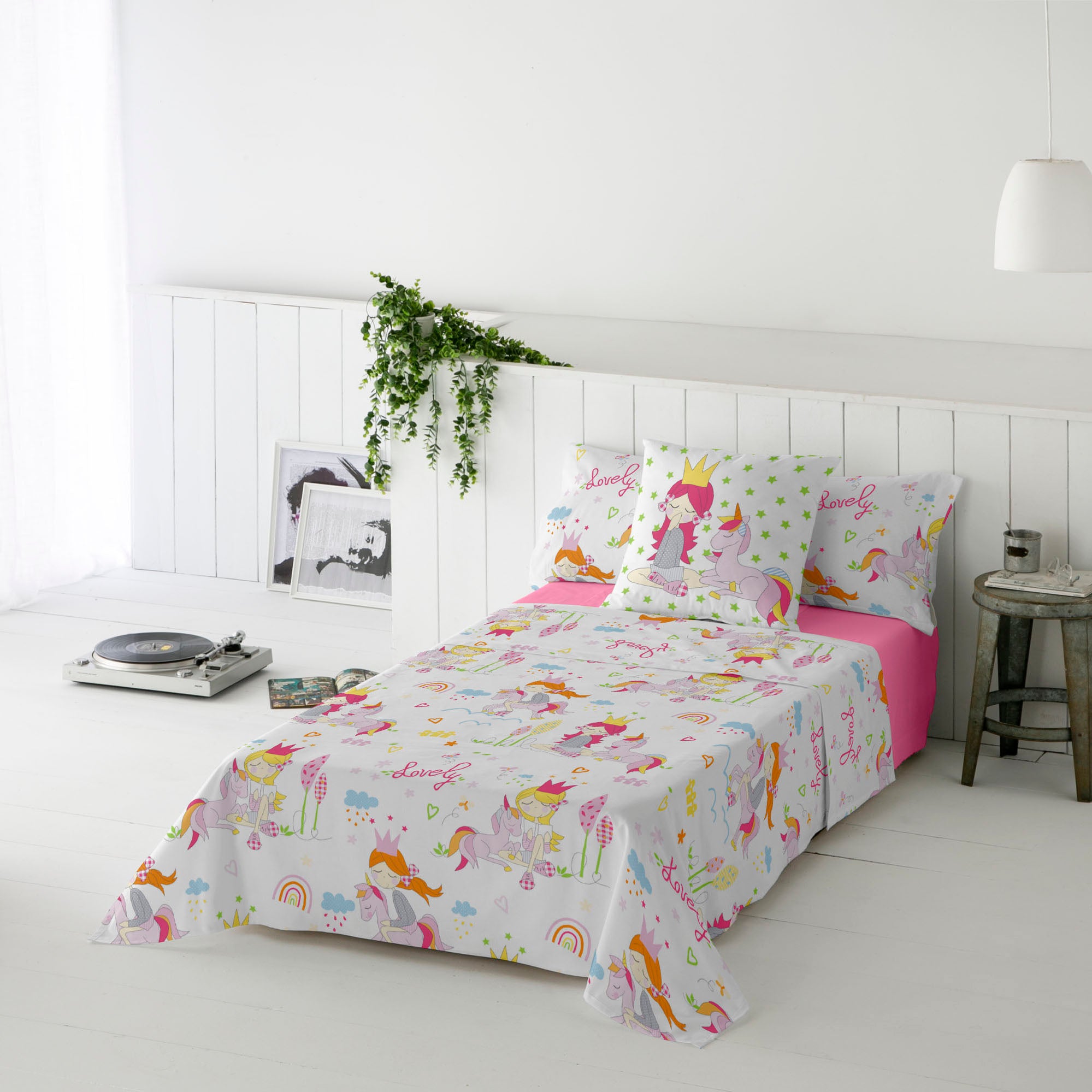 JUEGO SÁBANAS ESTAMPADAS INFANTIL LOVELY 100% ALGODÓN