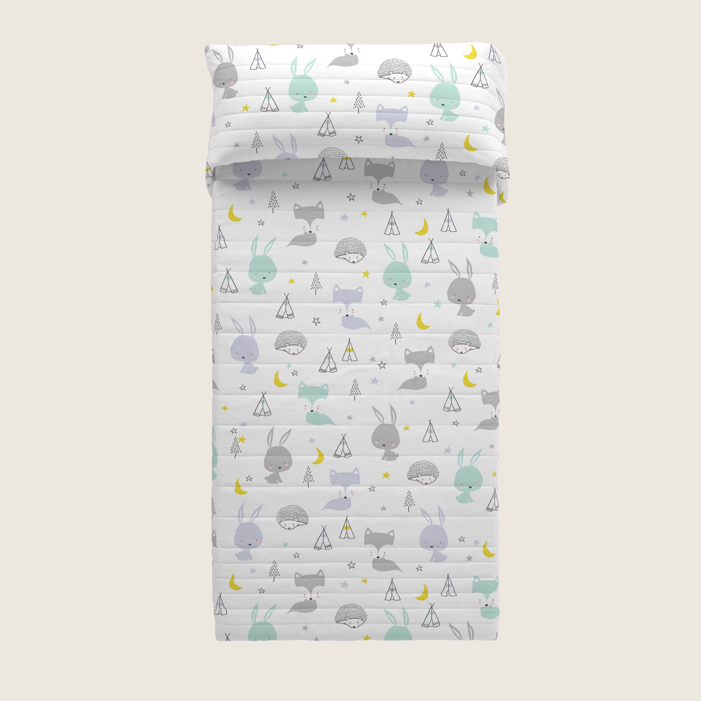 COLCHA BOUTI REVERSIBLE ESTAMPADA INFANTIL LETS DREAM 100% ALGODÓN