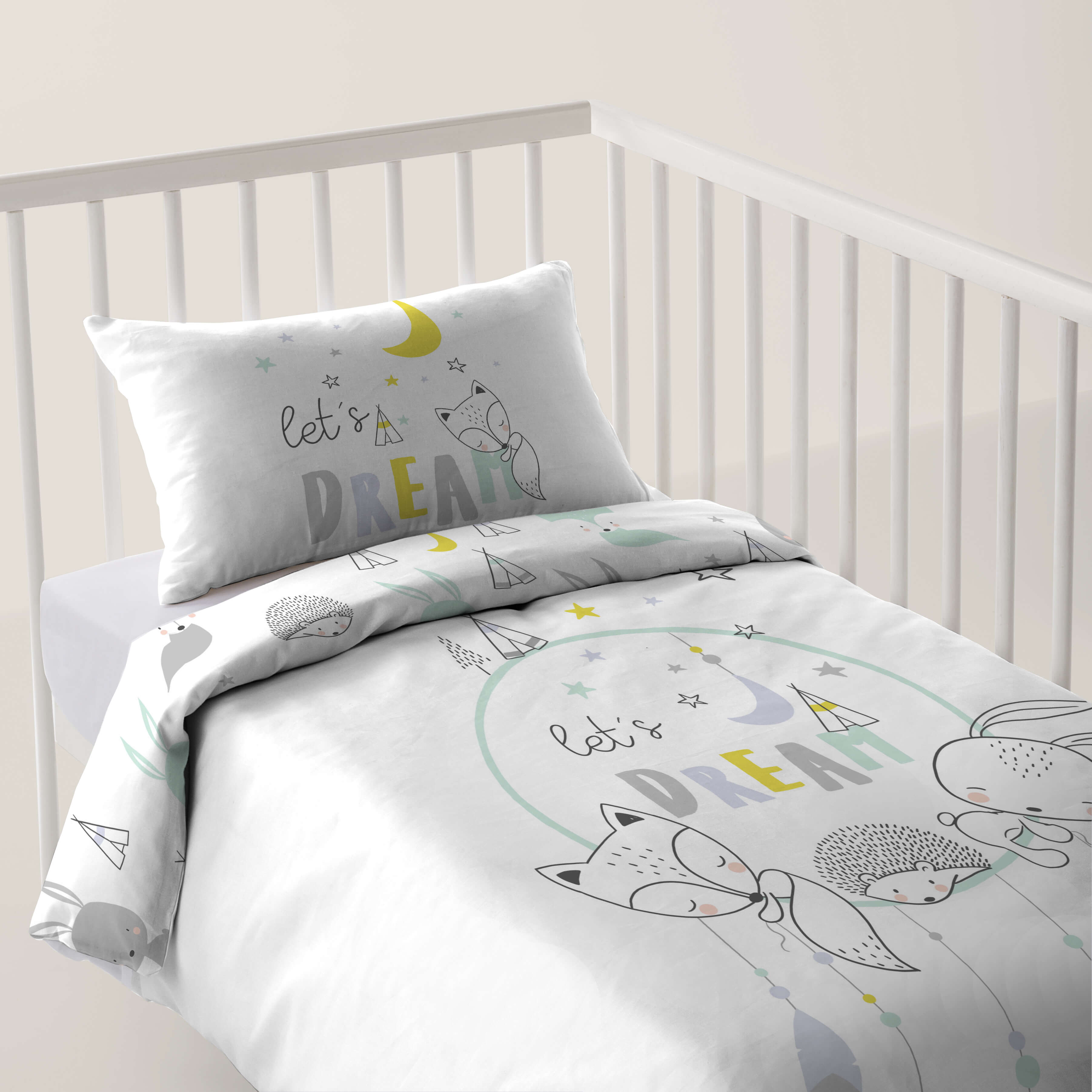 FUNDA NÓRDICA CUNA BEBÉ LETS DREAM 100% ALGODÓN