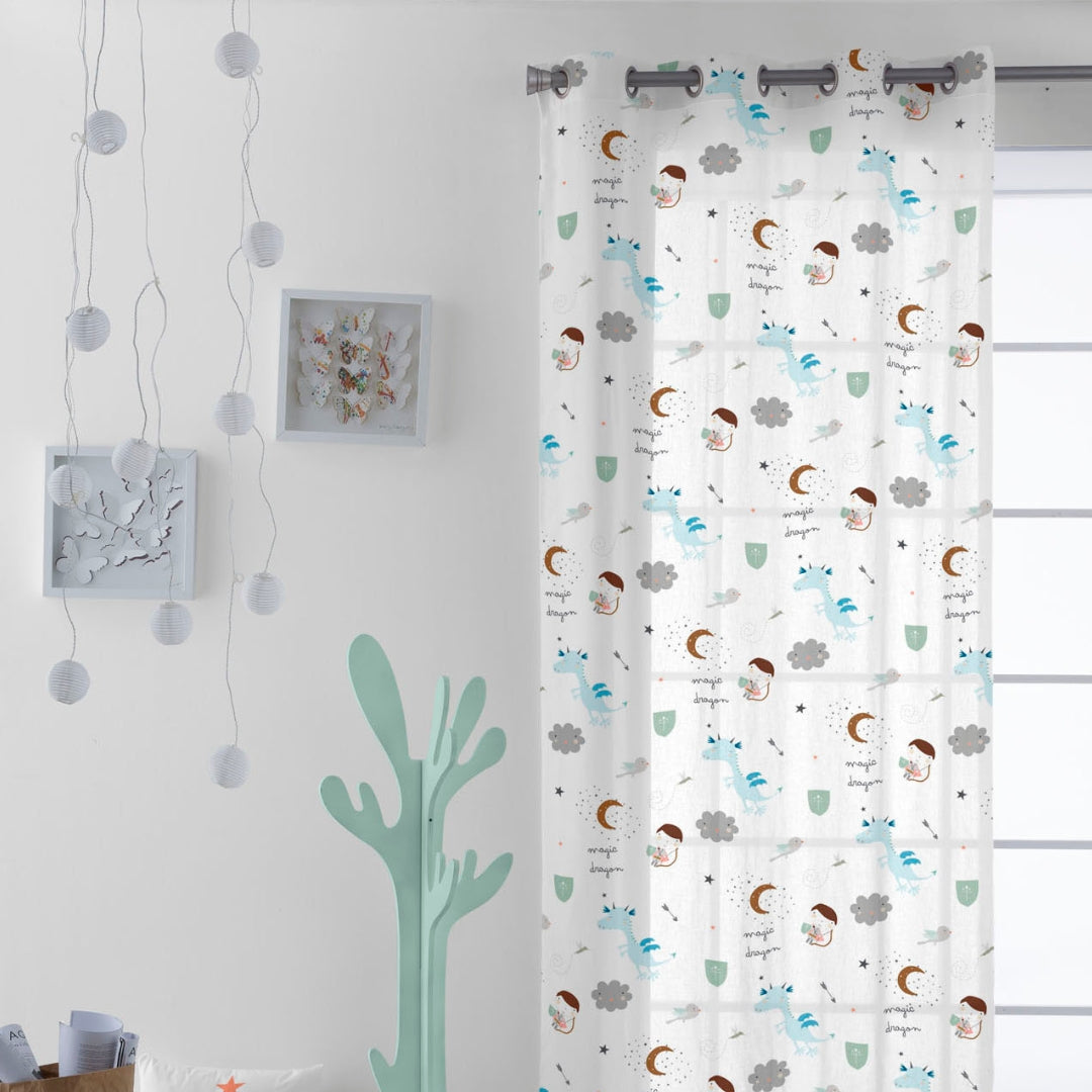 CORTINA INFANTIL MAGIC DRAGON 100% ALGODÓN