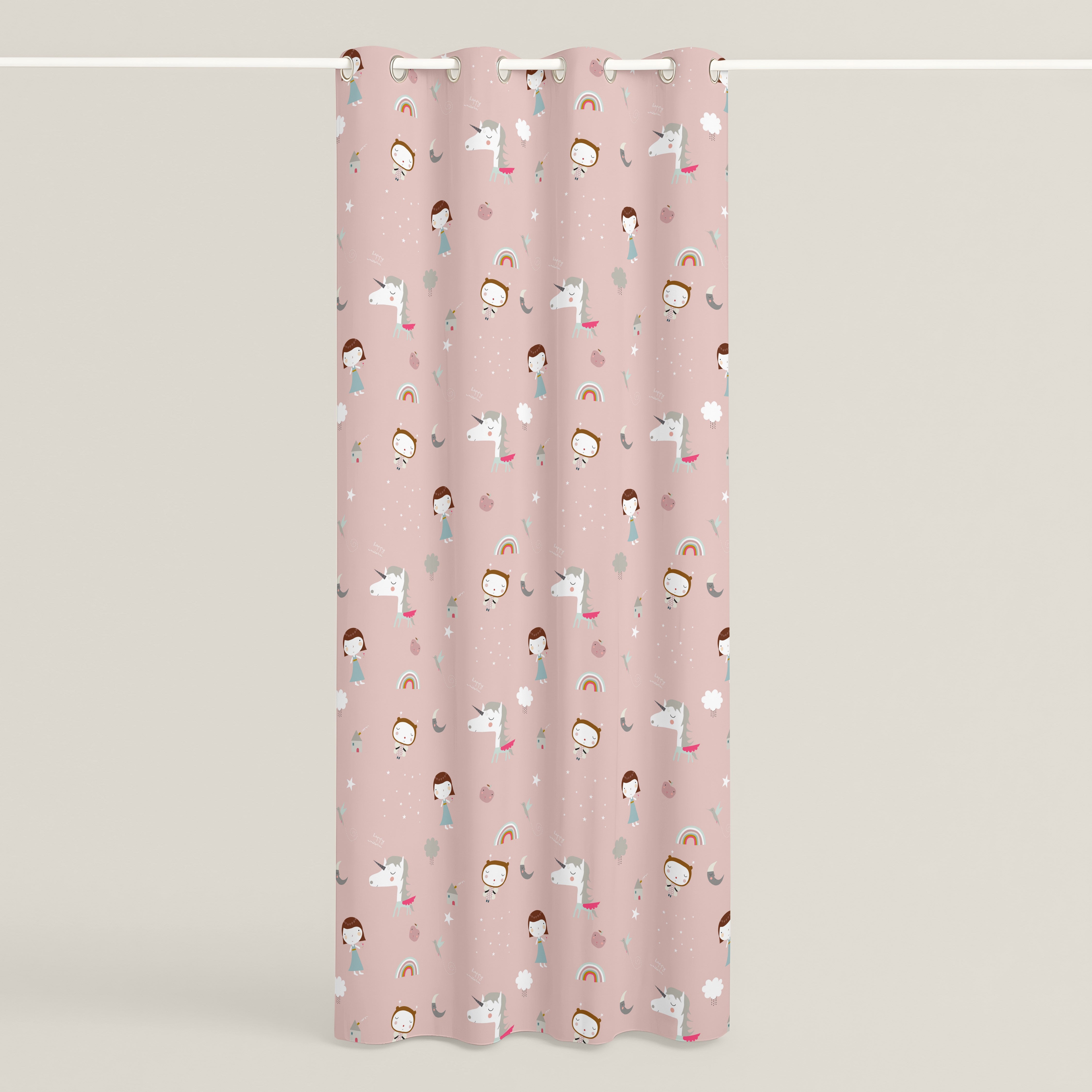 CORTINA INFANTIL UNICORN WHITE 100% ALGODÓN