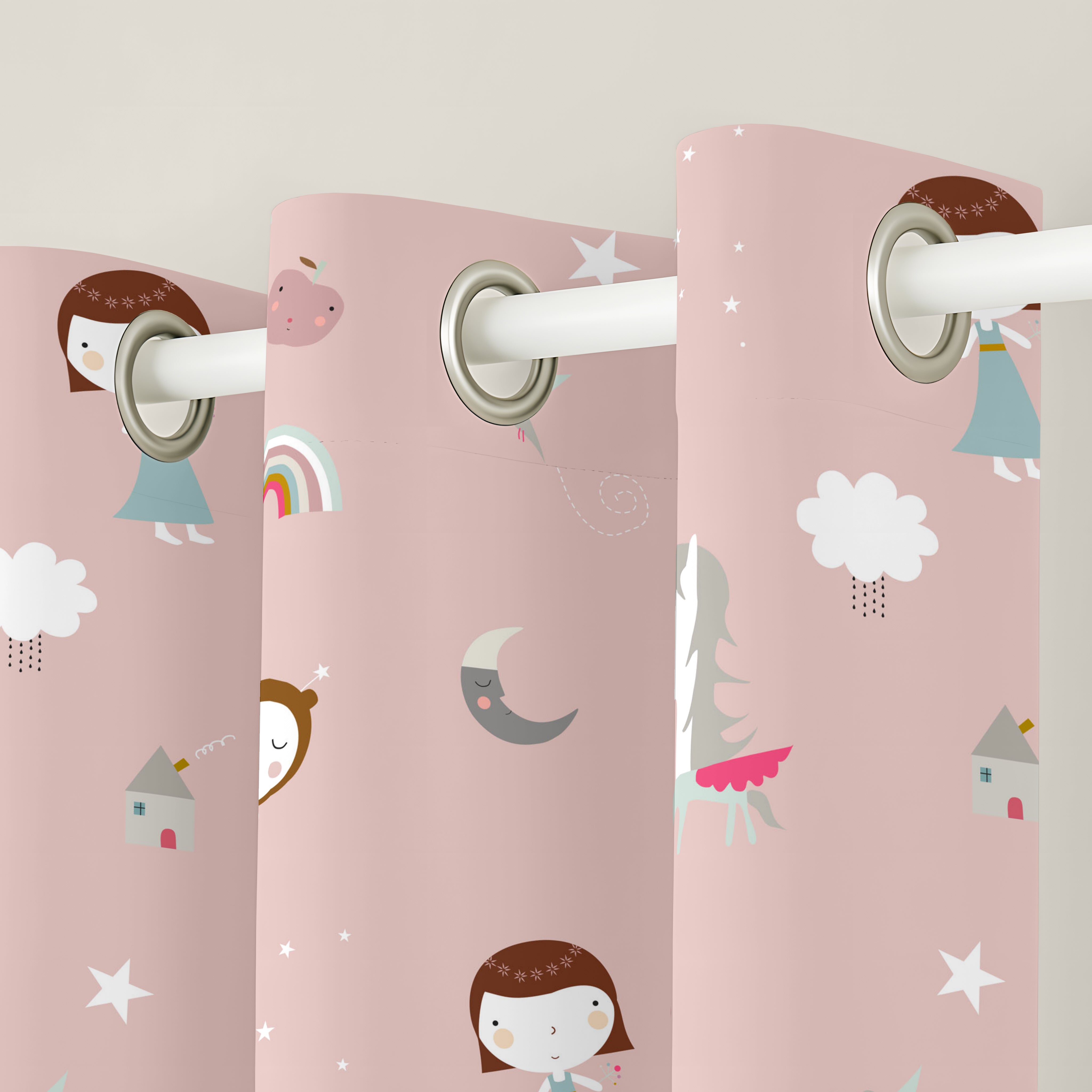 CORTINA INFANTIL UNICORN WHITE 100% ALGODÓN