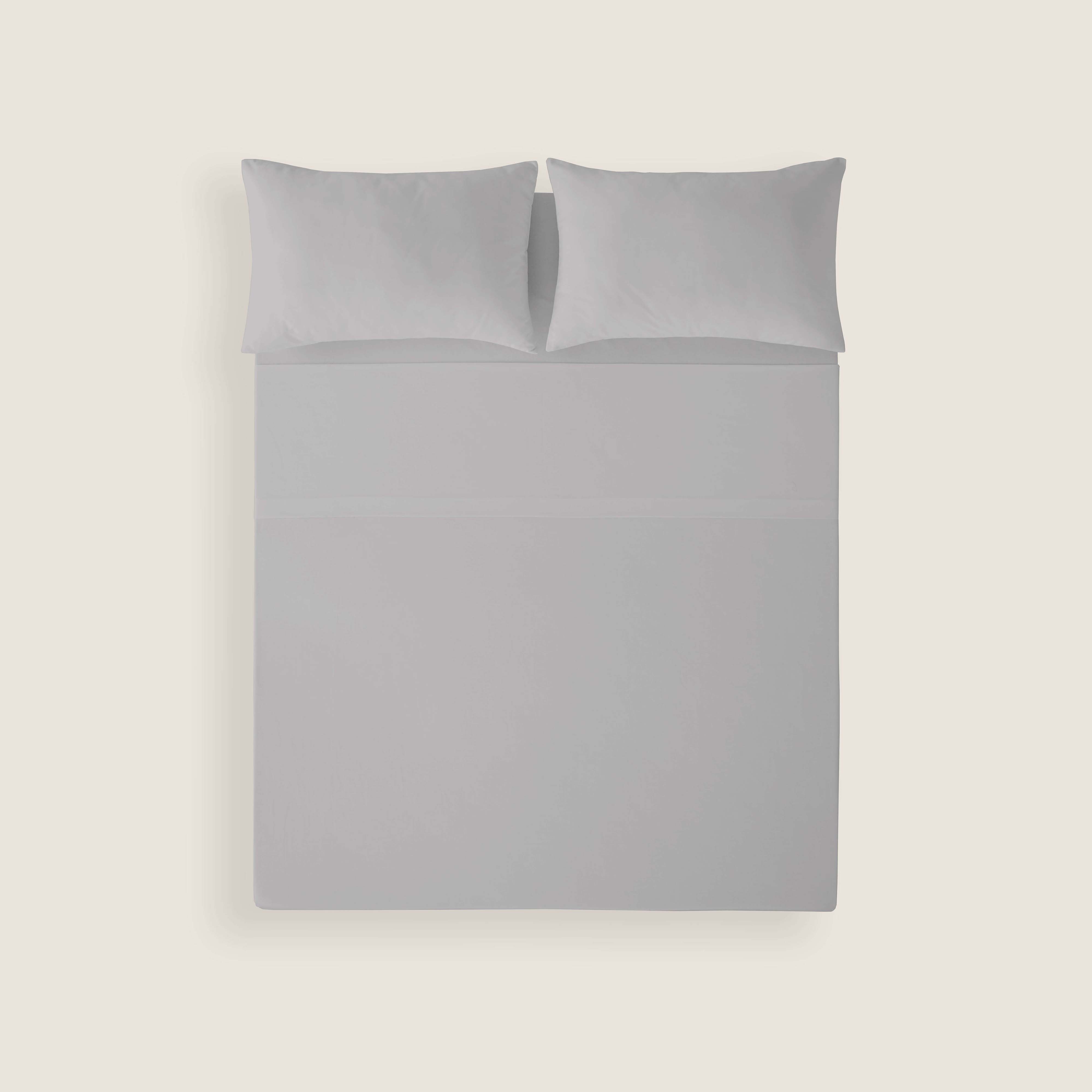 SÁBANA ENCIMERA 100% ALGODÓN GRIS PALIDO