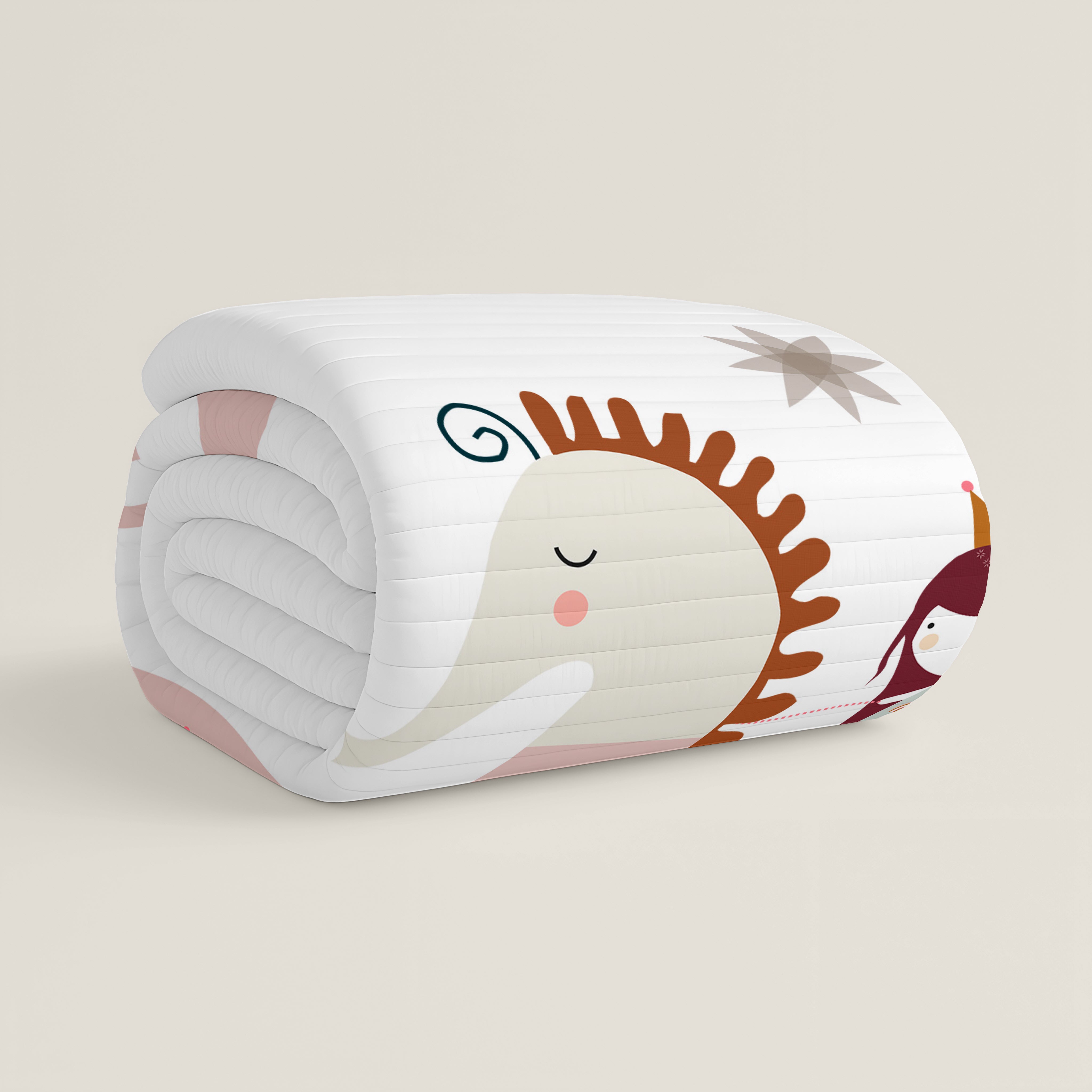 COLCHA BOUTI REVERSIBLE ESTAMPADA BEBÉ CUNA SEA HORSE 100% ALGODÓN