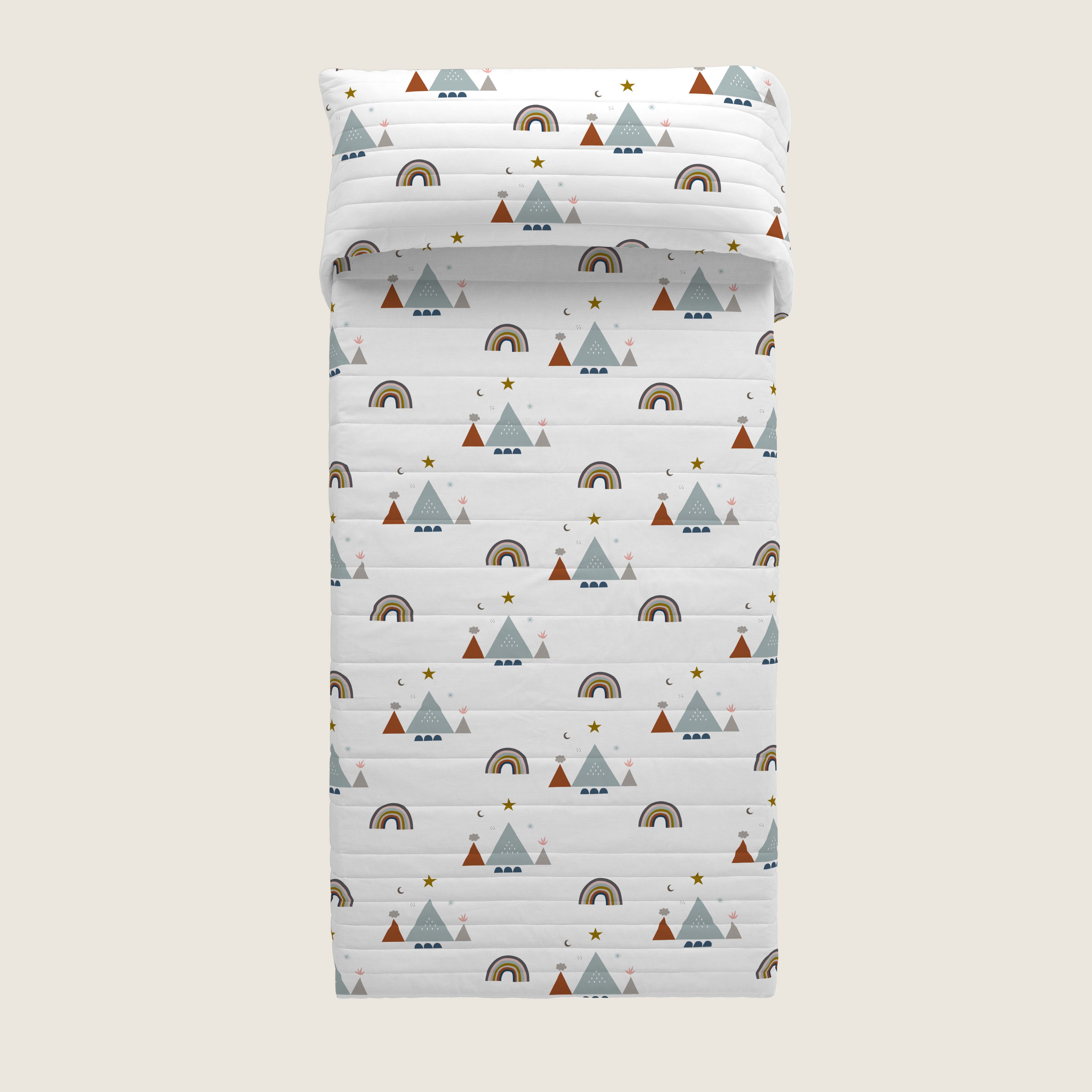 COLCHA BOUTI REVERSIBLE ESTAMPADA BEBÉ CUNA SUSANITA AZUL 100% ALGODÓN