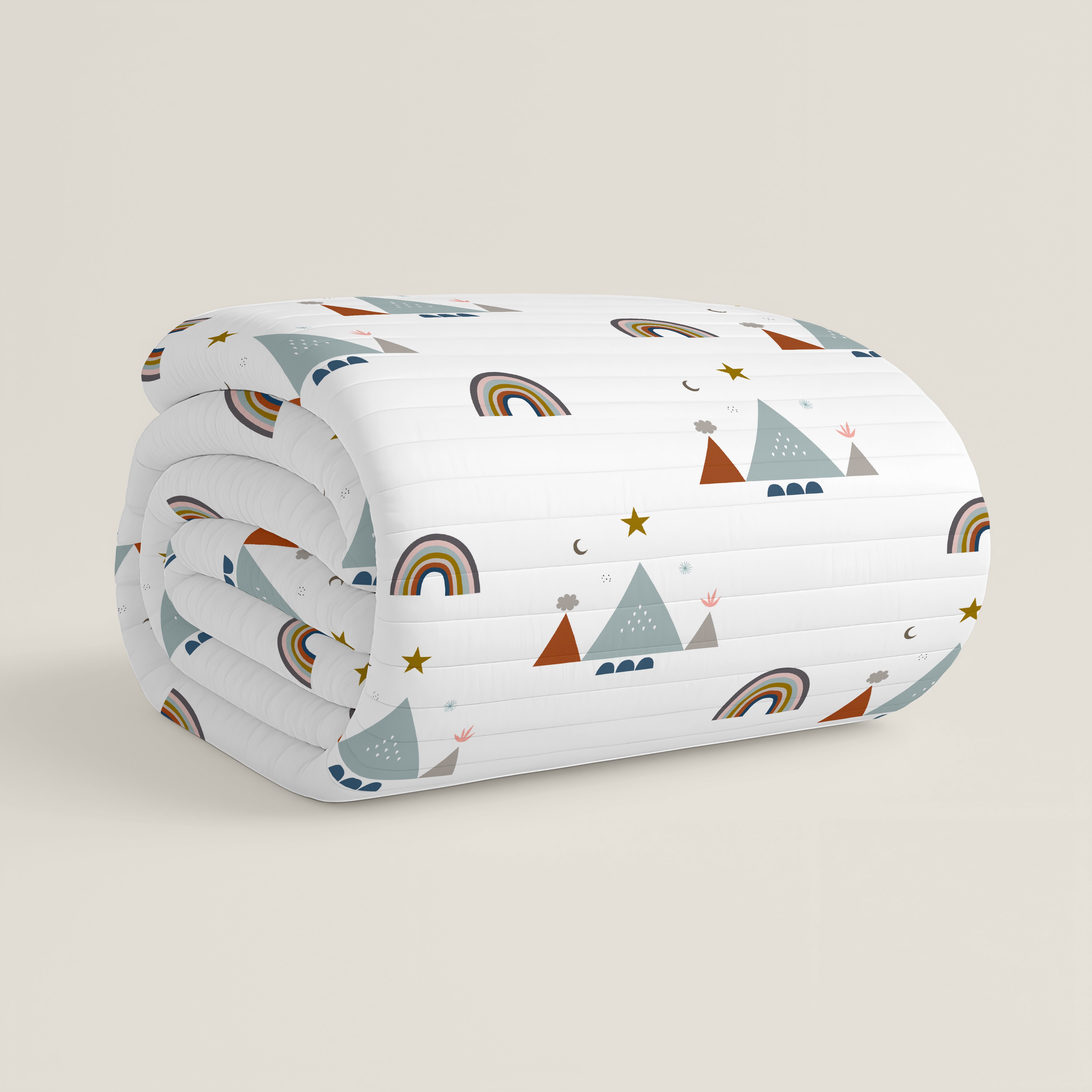 COLCHA BOUTI REVERSIBLE ESTAMPADA BEBÉ CUNA SUSANITA AZUL 100% ALGODÓN