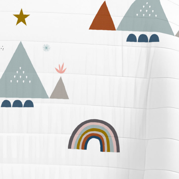 COLCHA BOUTI REVERSIBLE ESTAMPADA BEBÉ CUNA SUSANITA AZUL 100% ALGODÓN