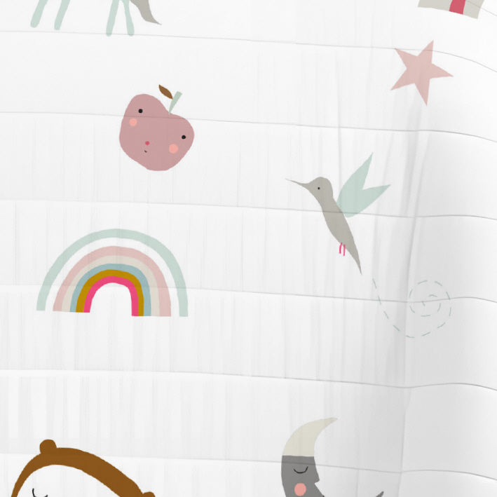 COLCHA BOUTI REVERSIBLE ESTAMPADA BEBÉ CUNA UNICORN PINK 100% ALGODÓN