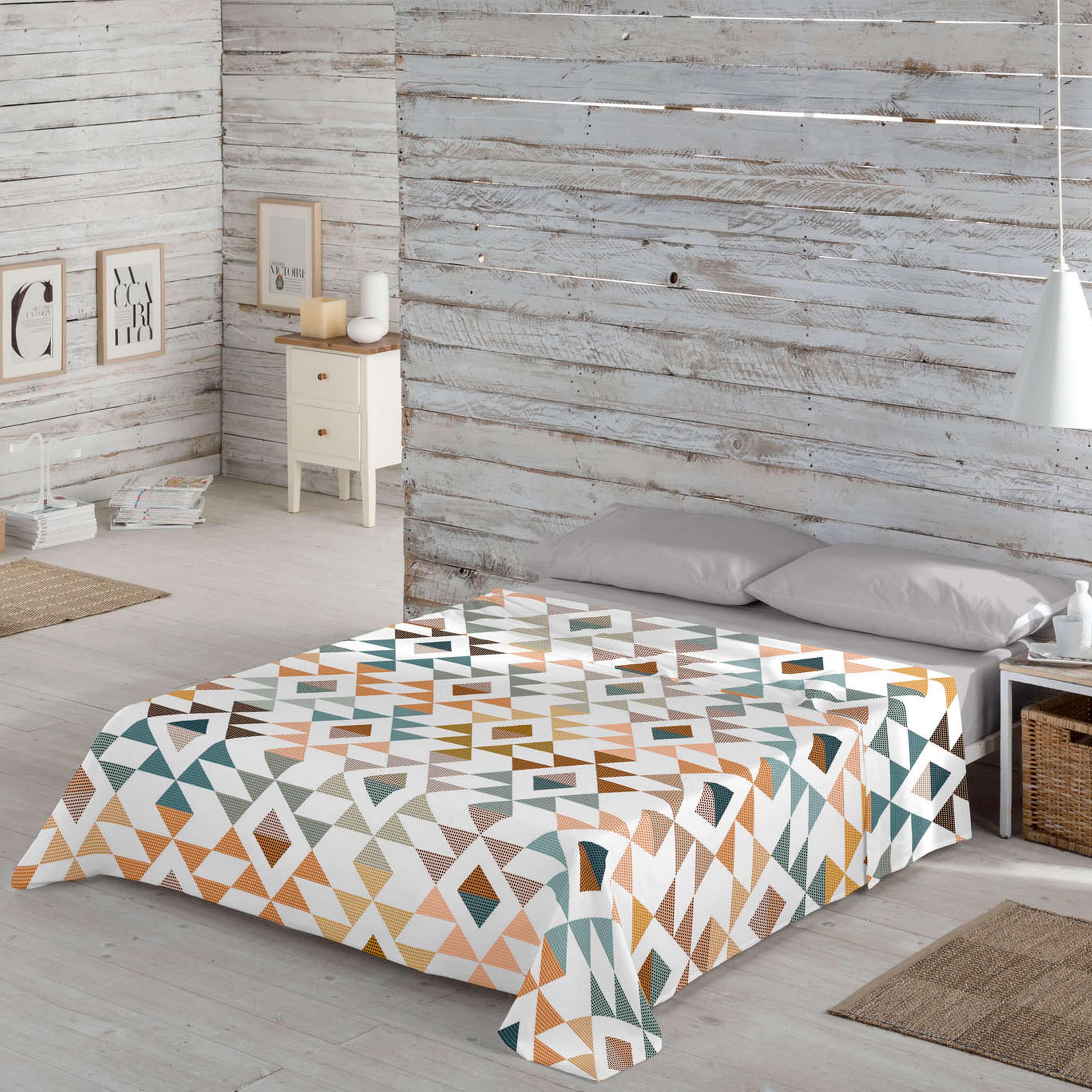 JUEGO SÁBANAS ESTAMPADAS OLSEN 100% ALGODÓN