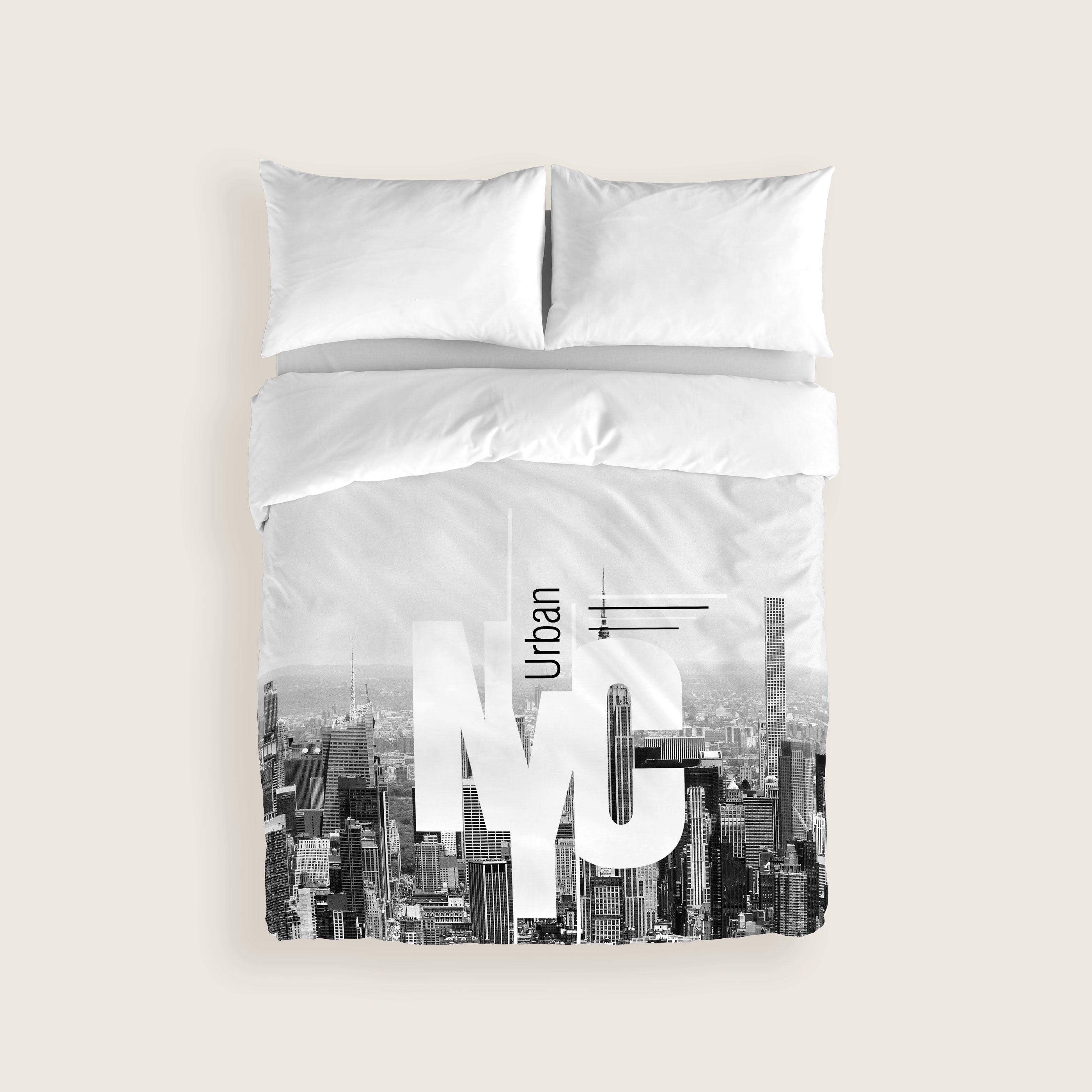 FUNDA NÓRDICA ESTAMPADA NYC 100% ALGODÓN