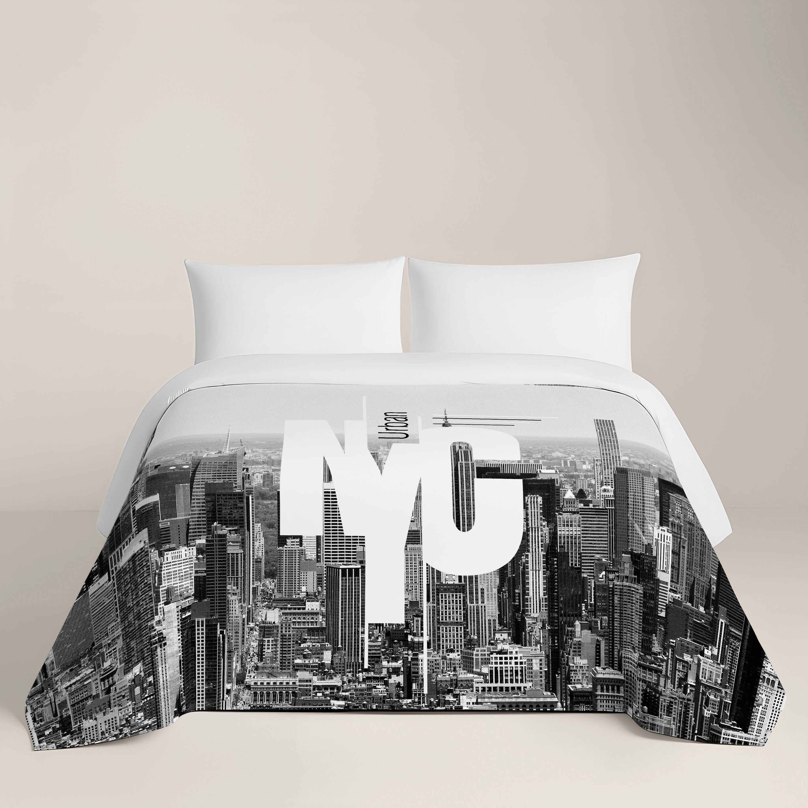 FUNDA NÓRDICA ESTAMPADA NYC 100% ALGODÓN