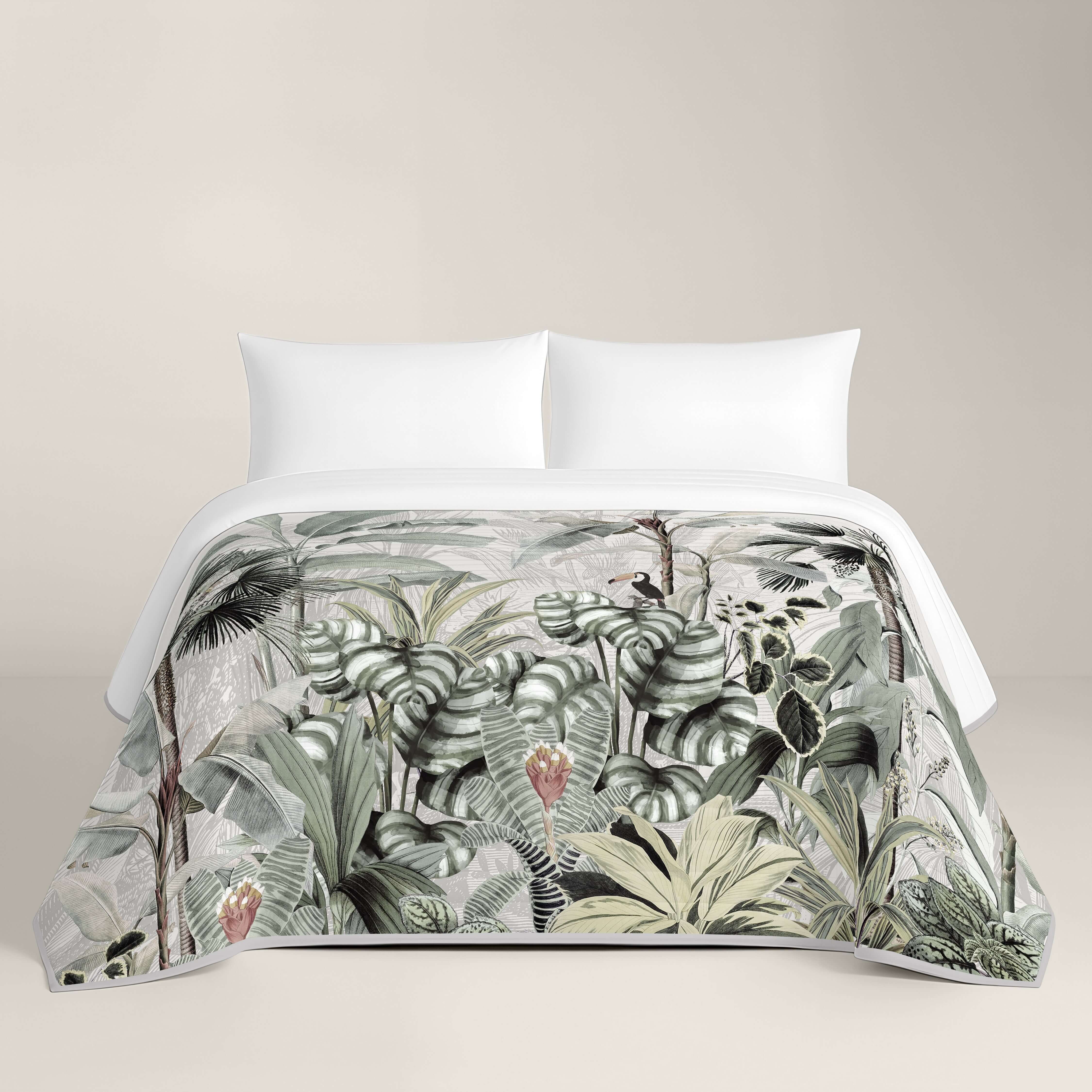 COLCHA BOUTI ESTAMPADA AMAZONIA 100% ALGODÓN