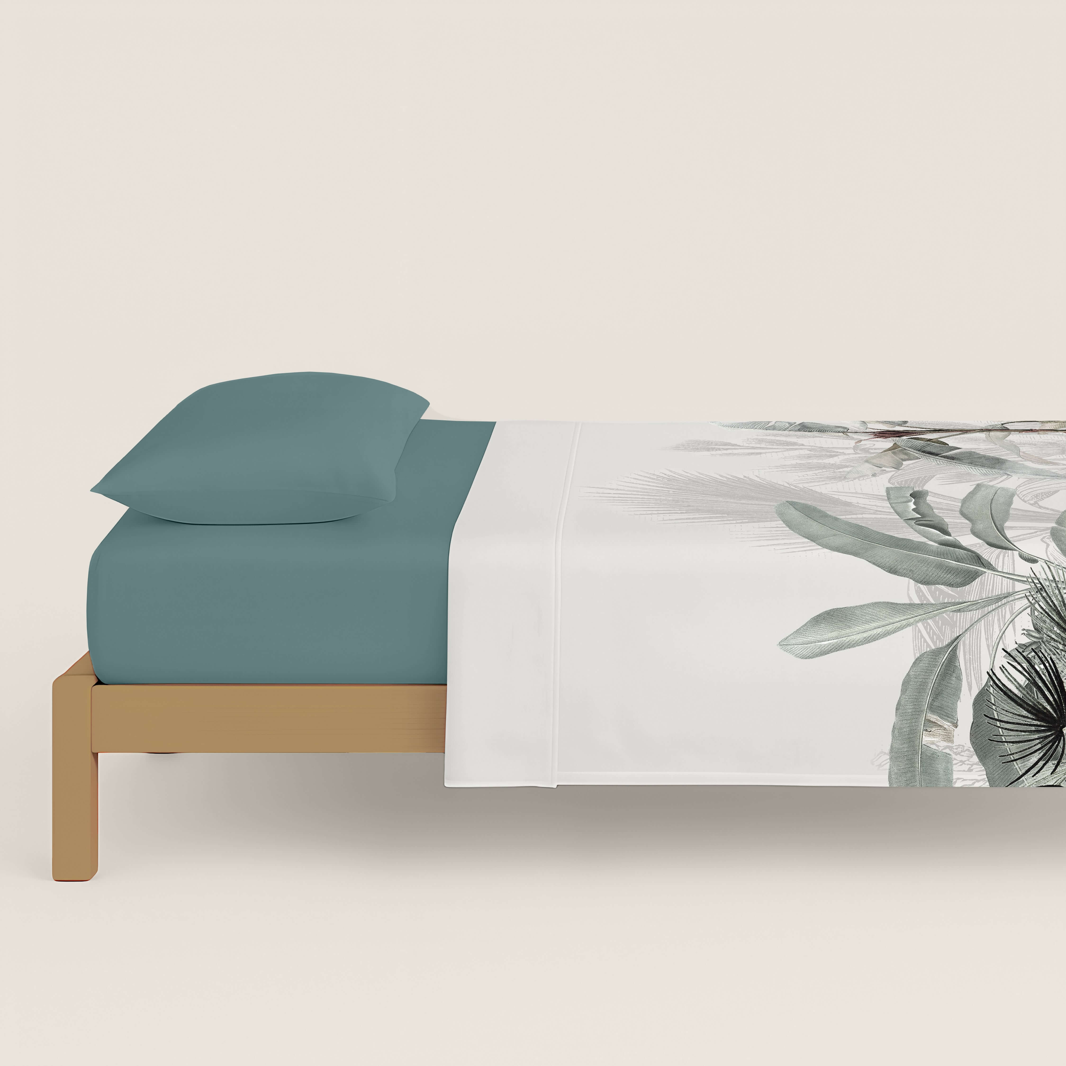 JUEGO SÁBANAS ESTAMPADAS AMAZONIA 100% ALGODÓN