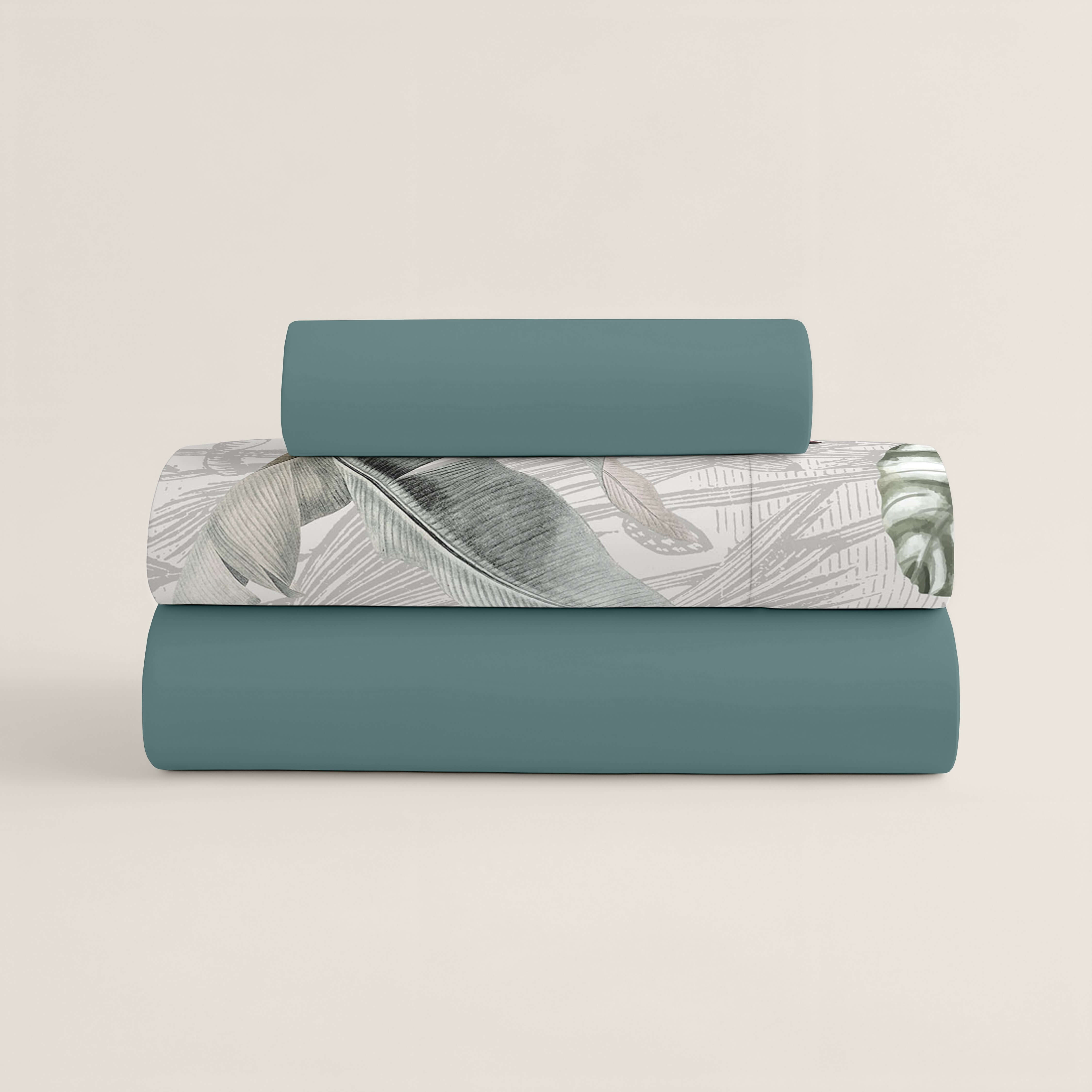 JUEGO SÁBANAS ESTAMPADAS AMAZONIA 100% ALGODÓN