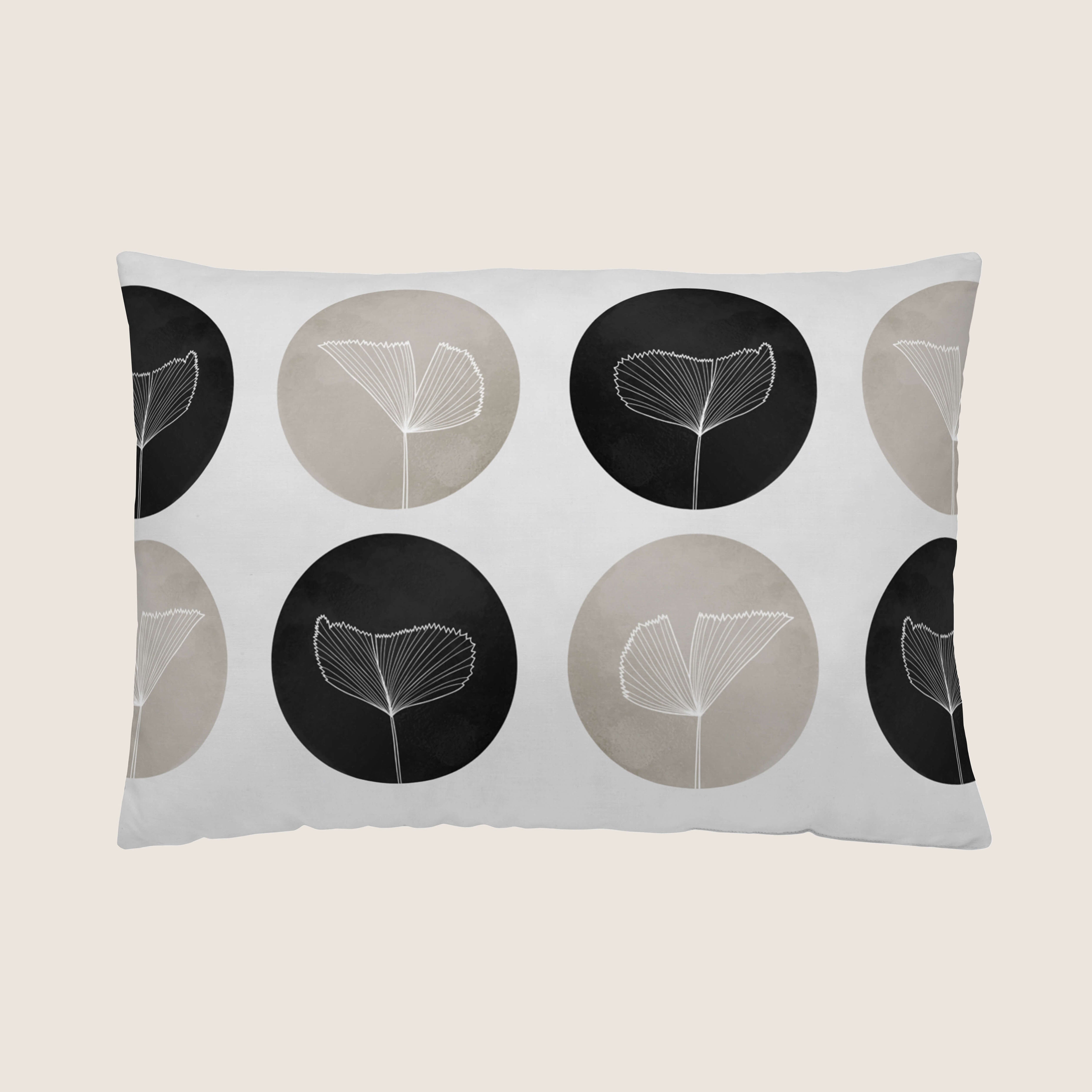 FUNDA DE COJÍN ESTAMPADO ELI BEIG 100% ALGODÓN