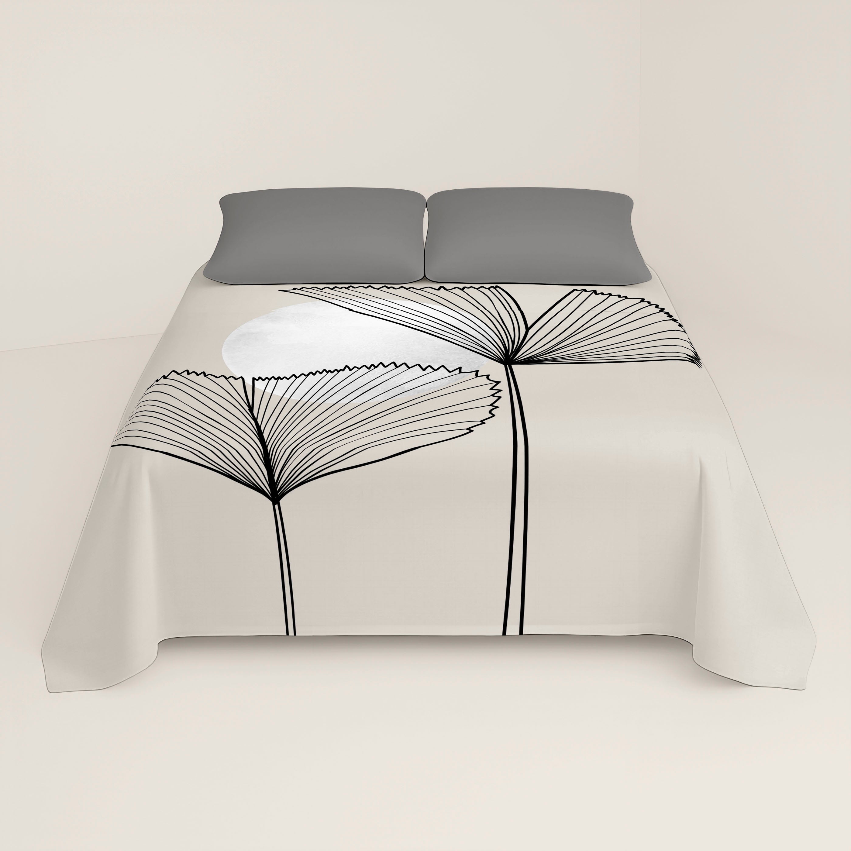 JUEGO SÁBANAS ESTAMPADAS ELI BEIGE 100% ALGODÓN