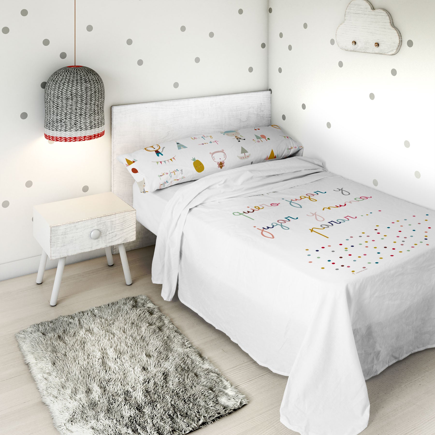 COMPLETO LENZUOLA STAMPATE BAMBINO GIOCARE 100% COTONE