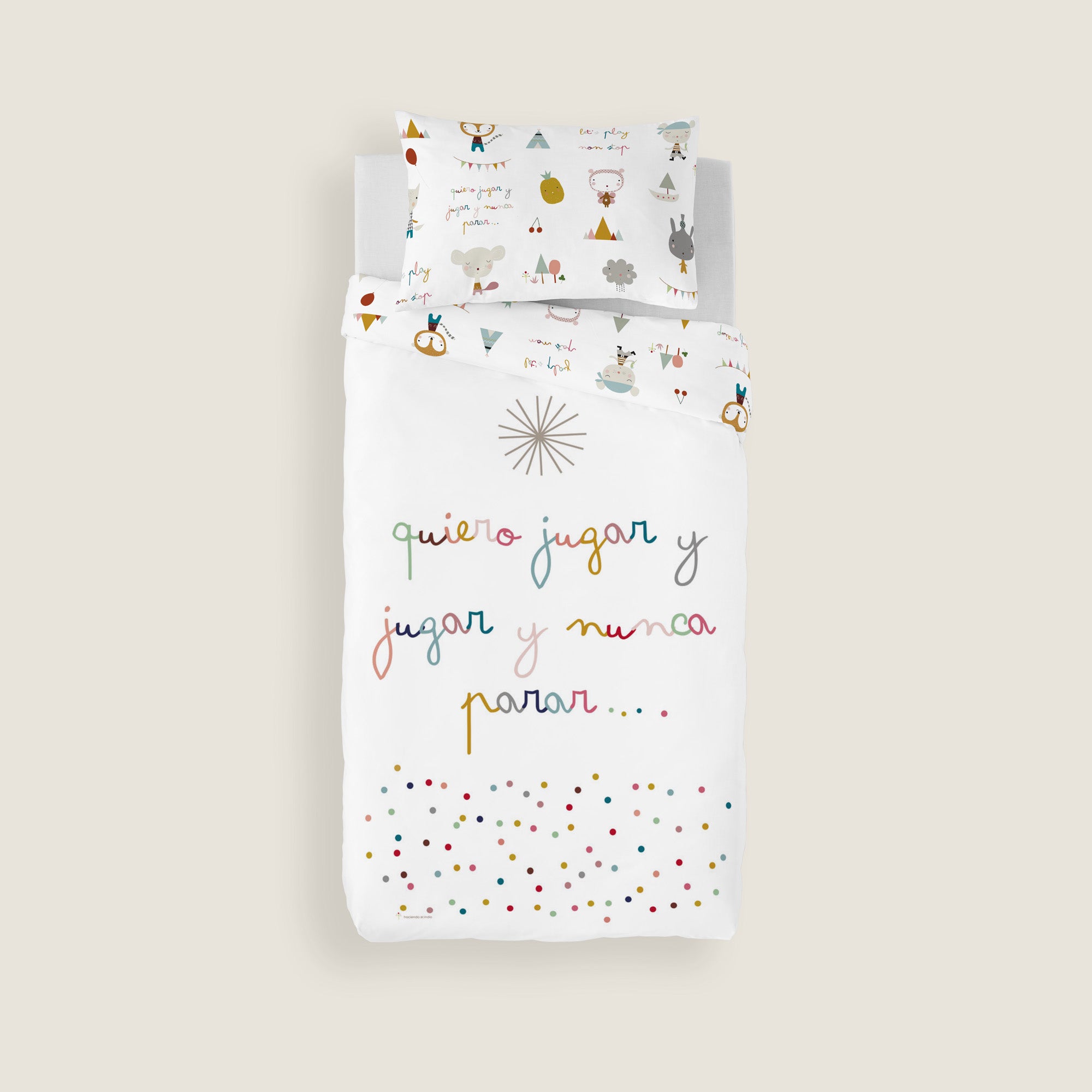 COPRIPIUMINO REVERSIBILE STAMPATO PER BAMBINI JUGAR 100% COTONE