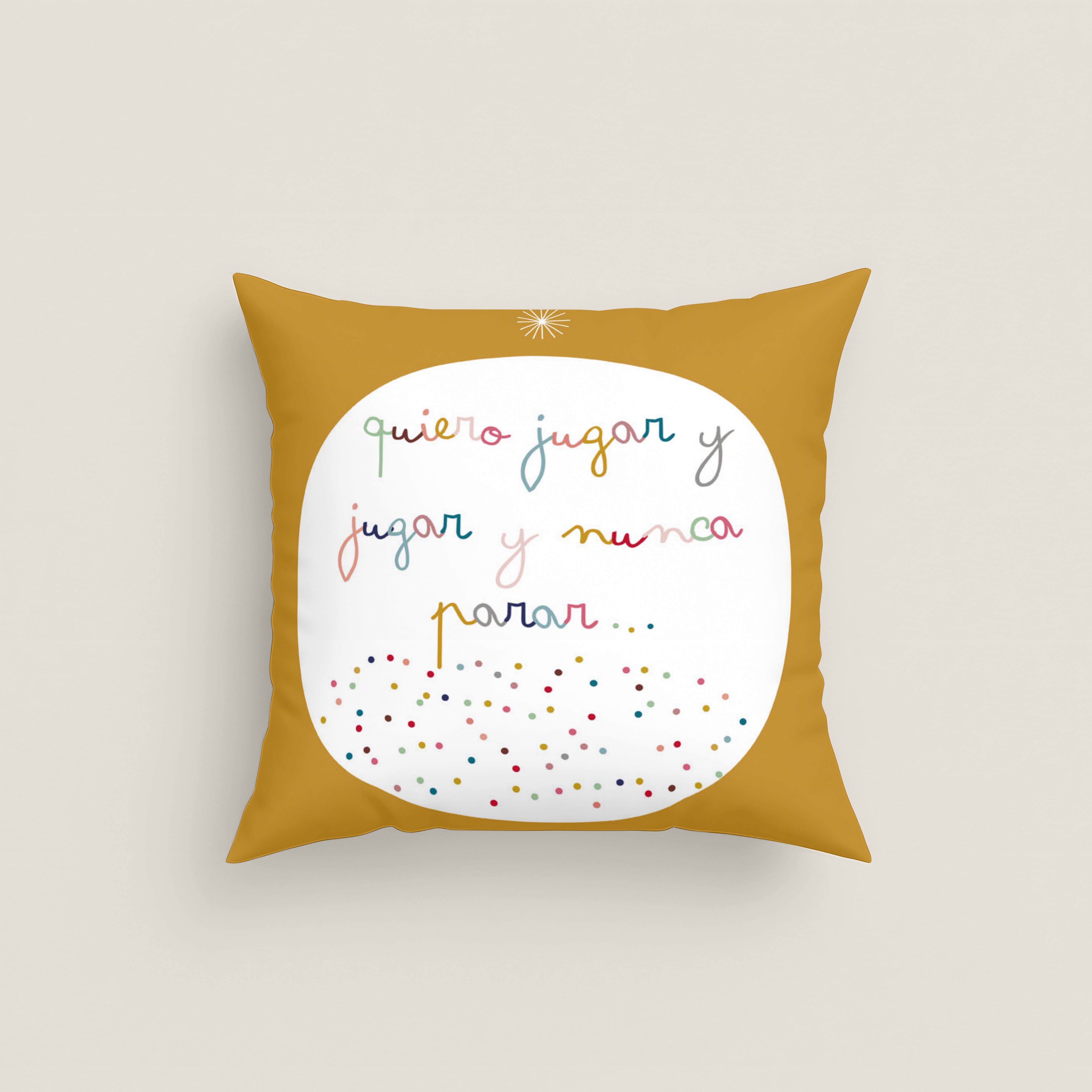 FUNDA DE COJÍN INFANTIL ESTAMPADO JUGAR 100% ALGODÓN