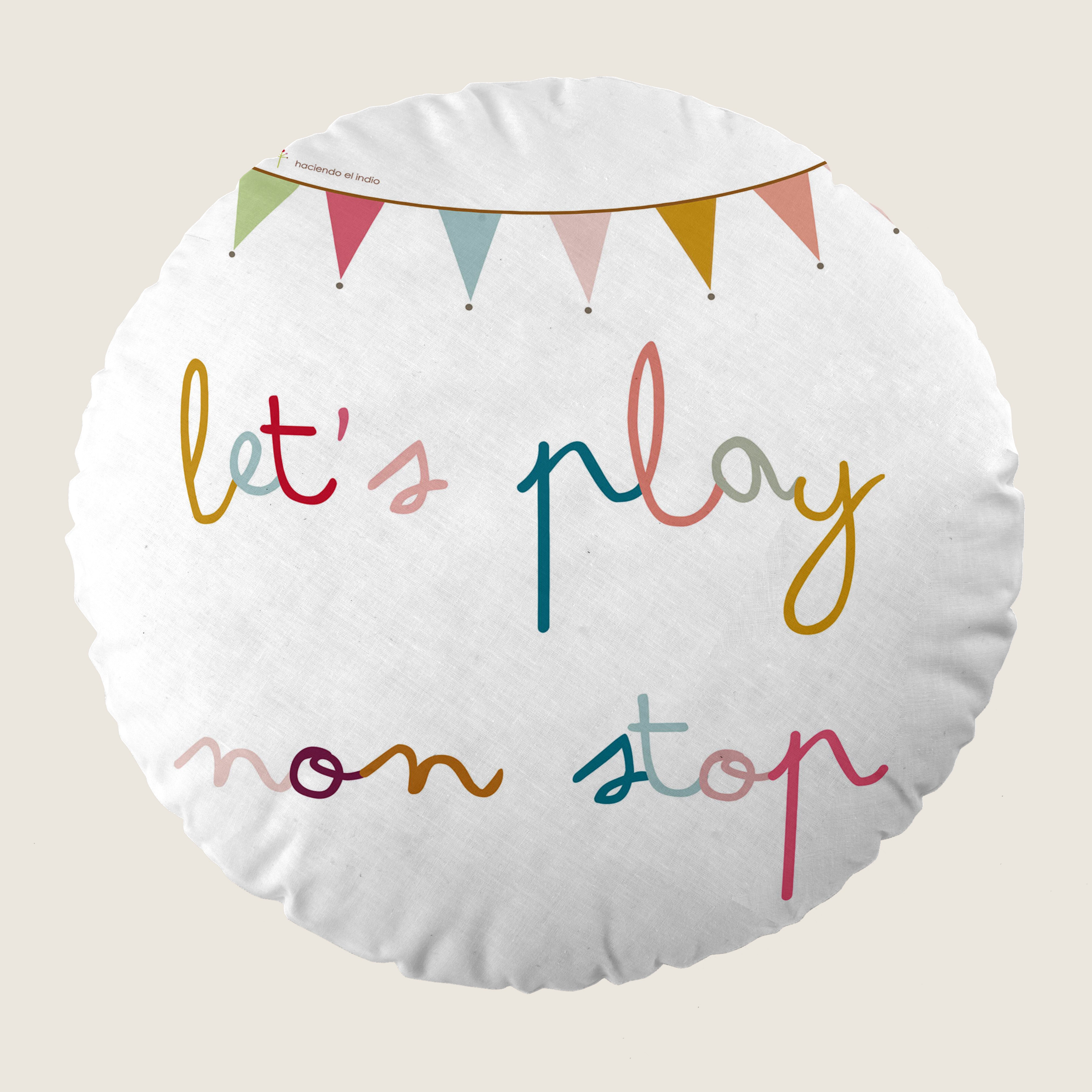 COJÍN REDONDO INFANTIL ESTAMPADO JUGAR