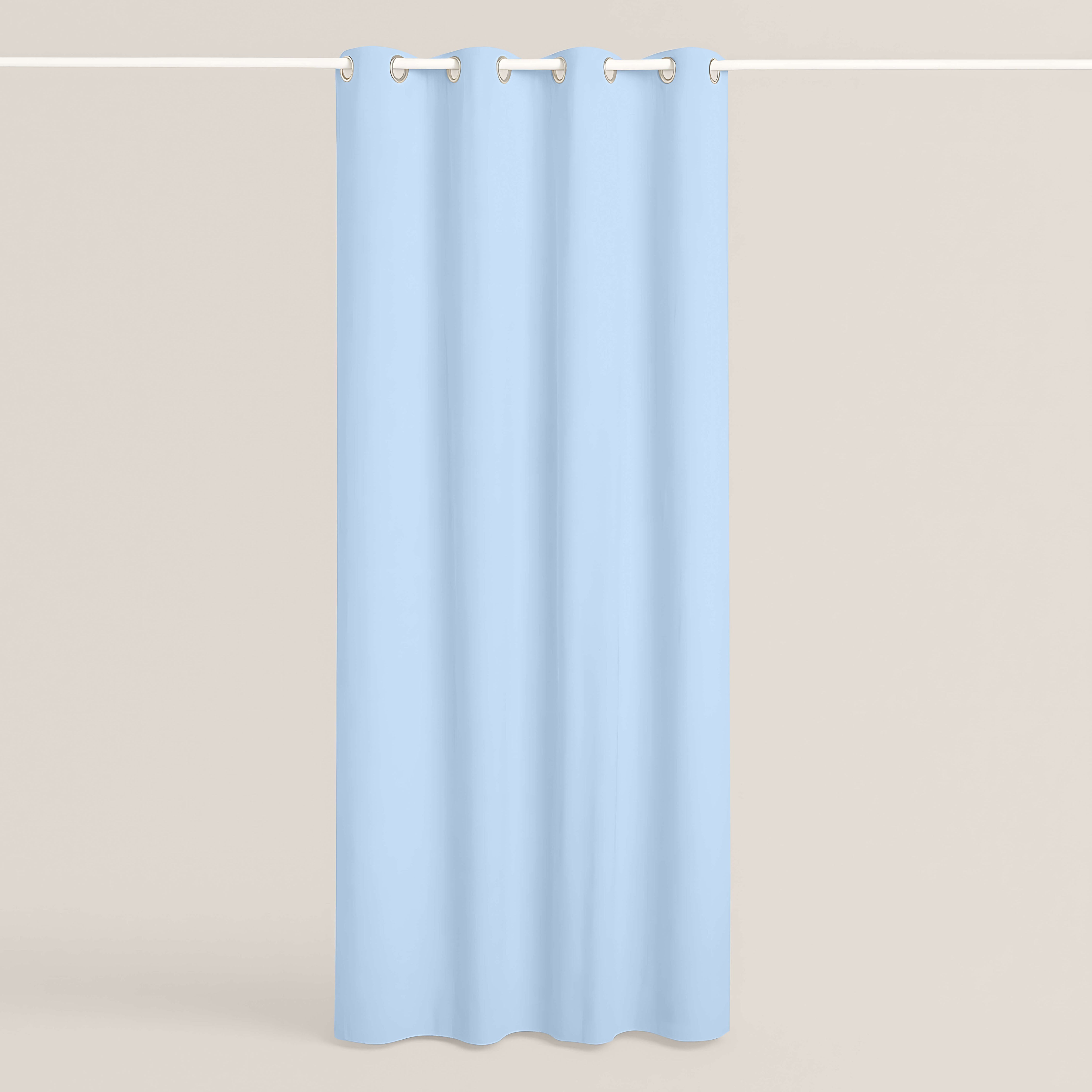 CORTINA CON OJALES 100% ALGODÓN AZUL MAR