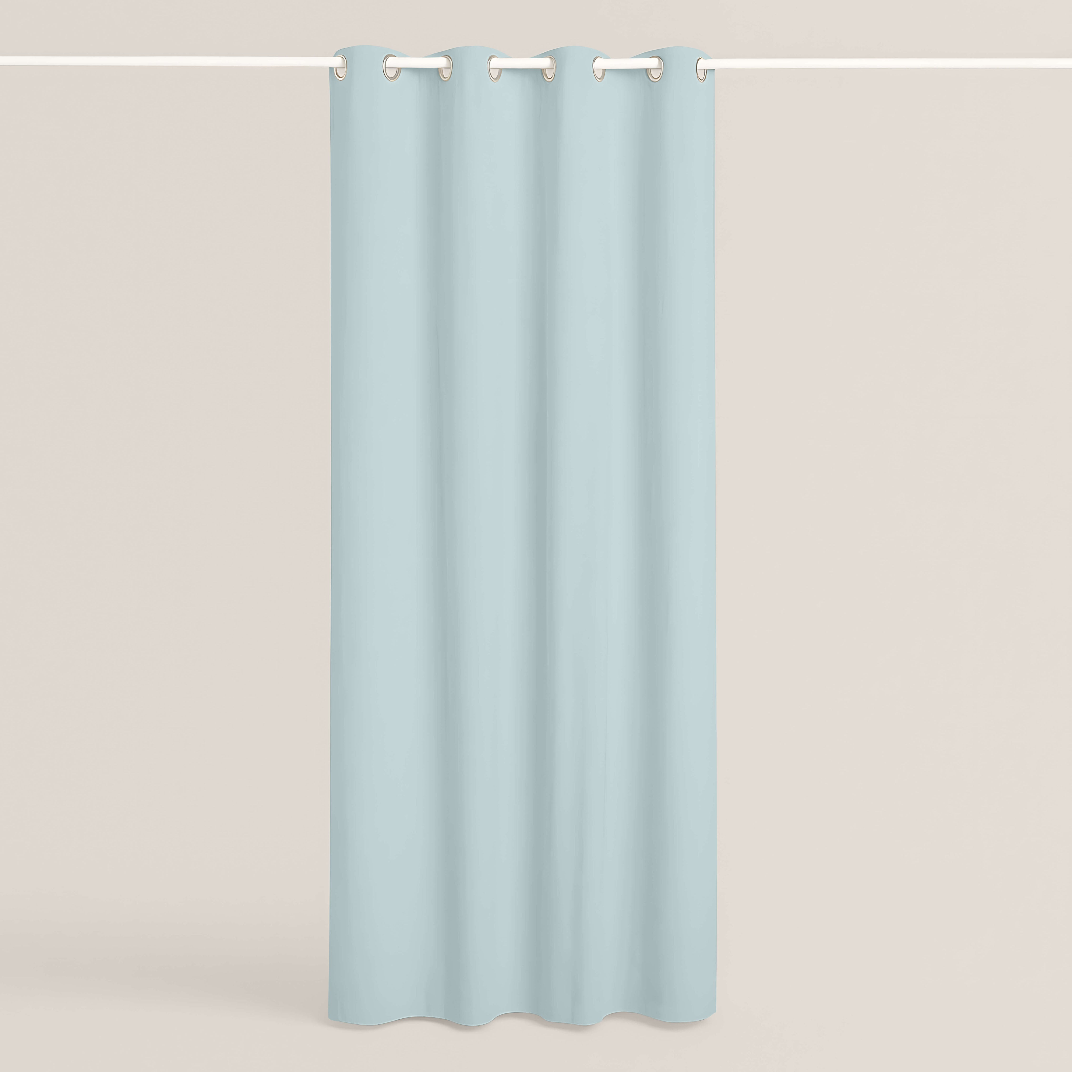 CORTINA CON OJALES 100% ALGODÓN VERDE CLARO L.702