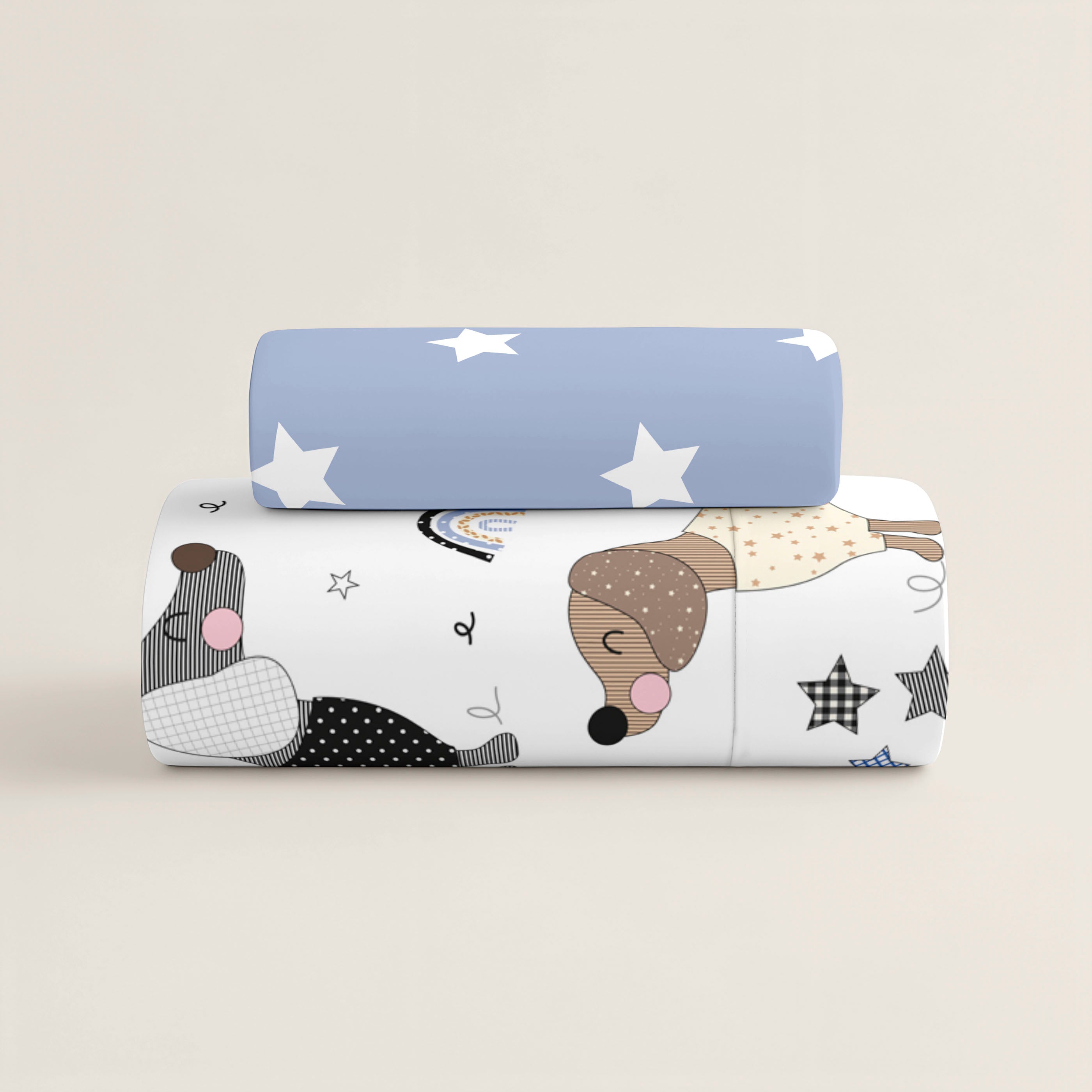 FUNDA NÓRDICA REVERSIBLE ESTAMPADA INFANTIL DOGGY PATCH 100% ALGODÓN