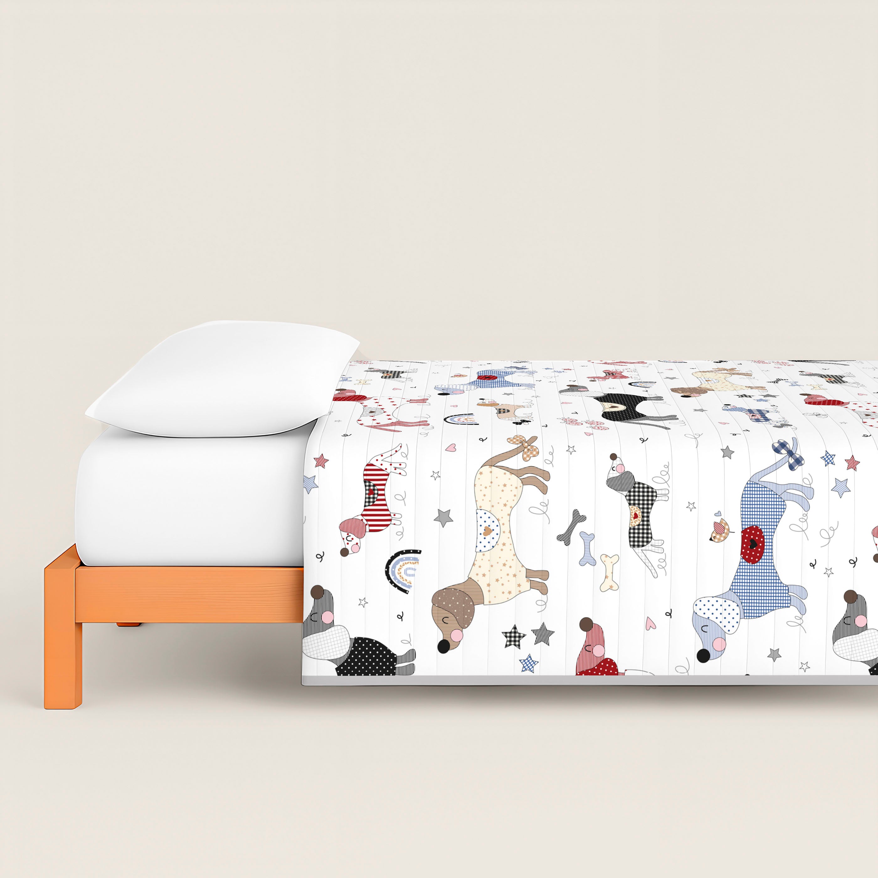 COLCHA BOUTI REVERSIBLE ESTAMPADA INFANTIL IDOGGY PATCH 100% ALGODÓN