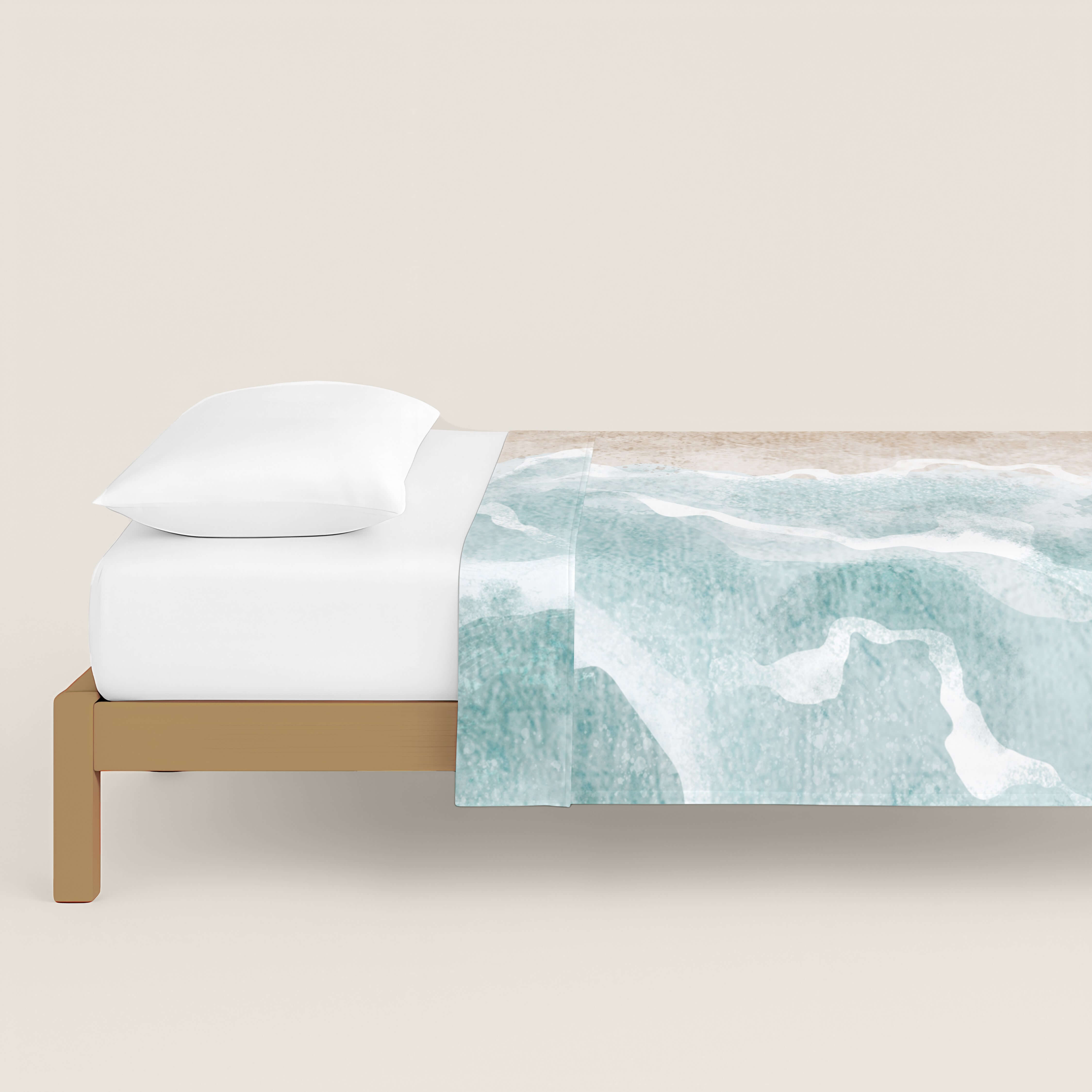 JUEGO SÁBANAS ESTAMPADAS SEA SALT 100% ALGODÓN