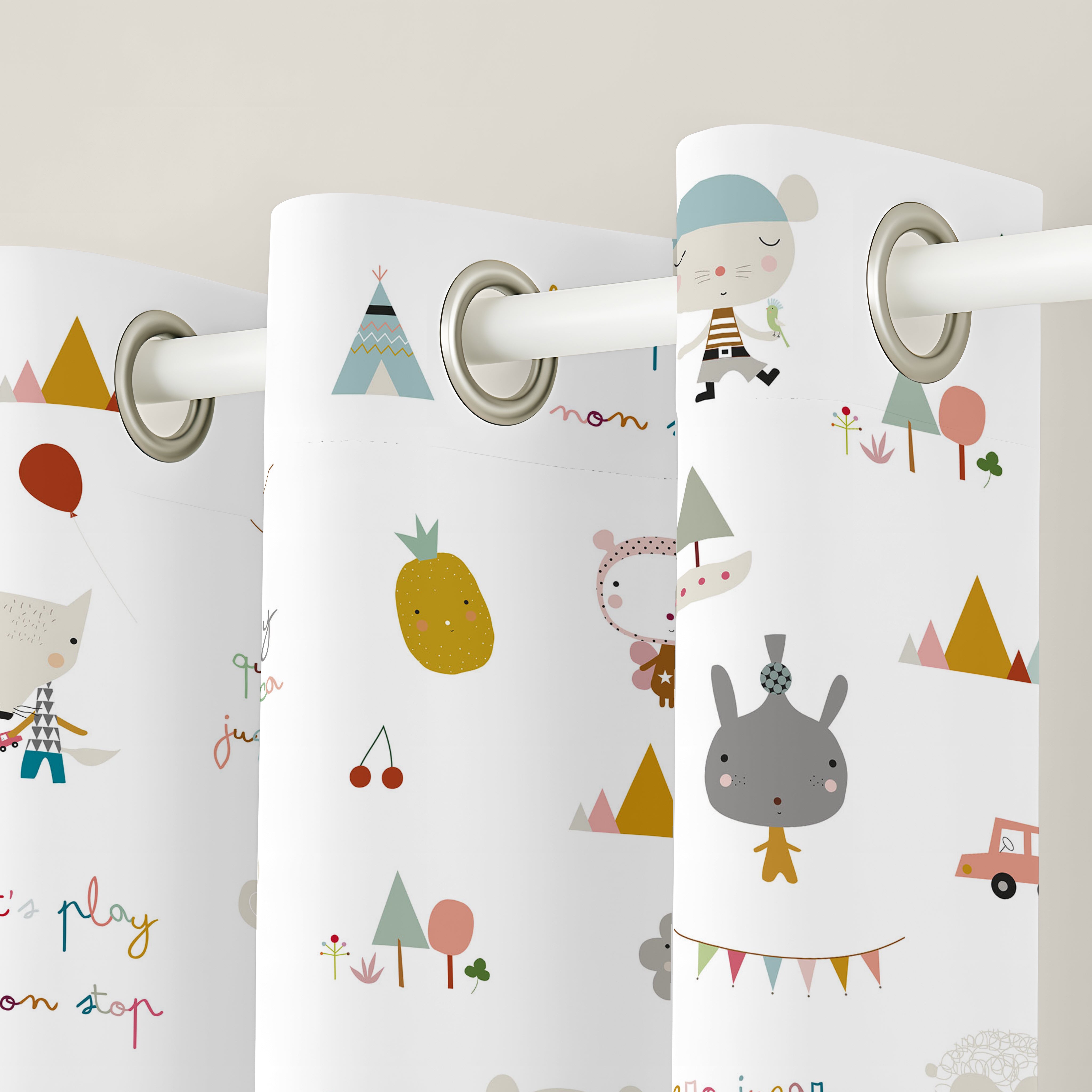 CORTINA INFANTIL JUGAR 100% ALGODÓN