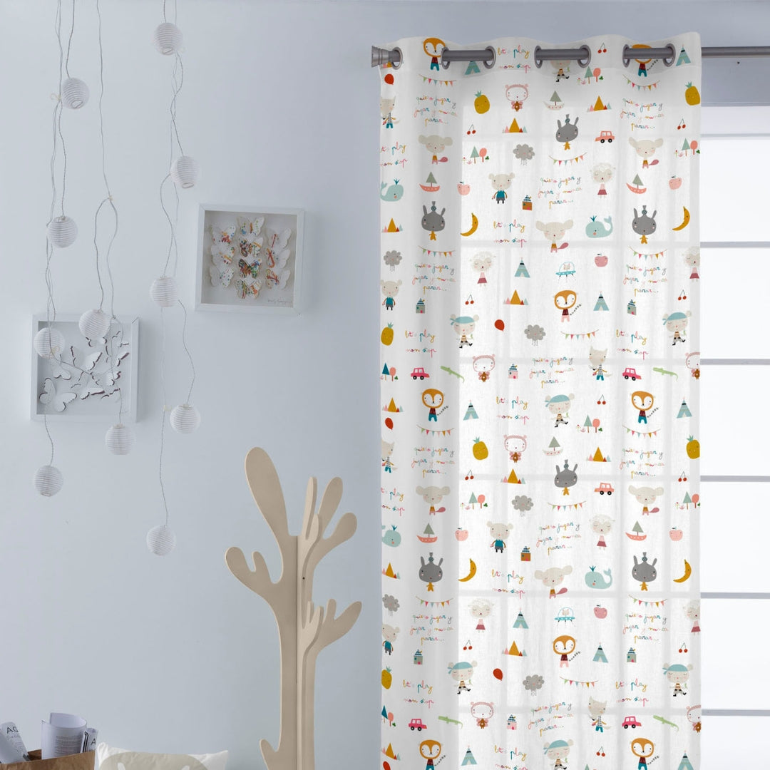 CORTINA INFANTIL JUGAR 100% ALGODÓN